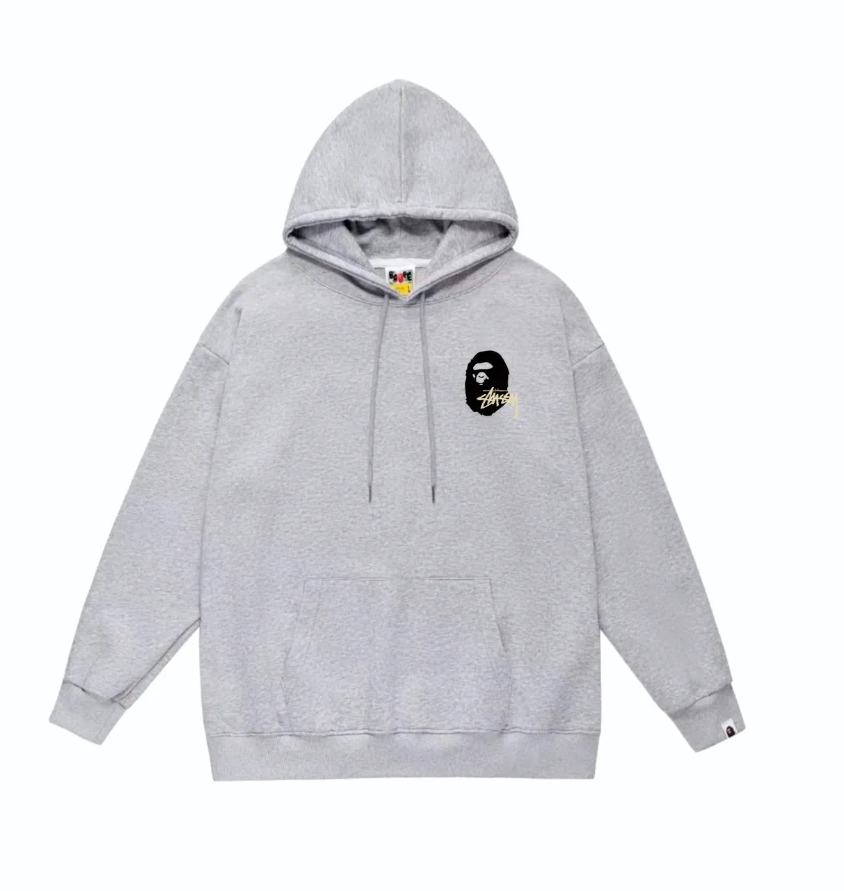 P160 model number SC810# terry 80 plus velvet 90 (top version) BAPE×STUSSY co-branded Stussy letter printed hooded sweatshirt Made of 380g large terry (drop shoulder large version) fabric, soft and non-pilling texture, imported environmentally friendly printing glue, bright and three-dimensional pattern, quality 💥Same style for men and women. The upper body is trendy. Color: white printed black, gray printed black, white printed purple, gray printed purple Size: S M L XL XXL