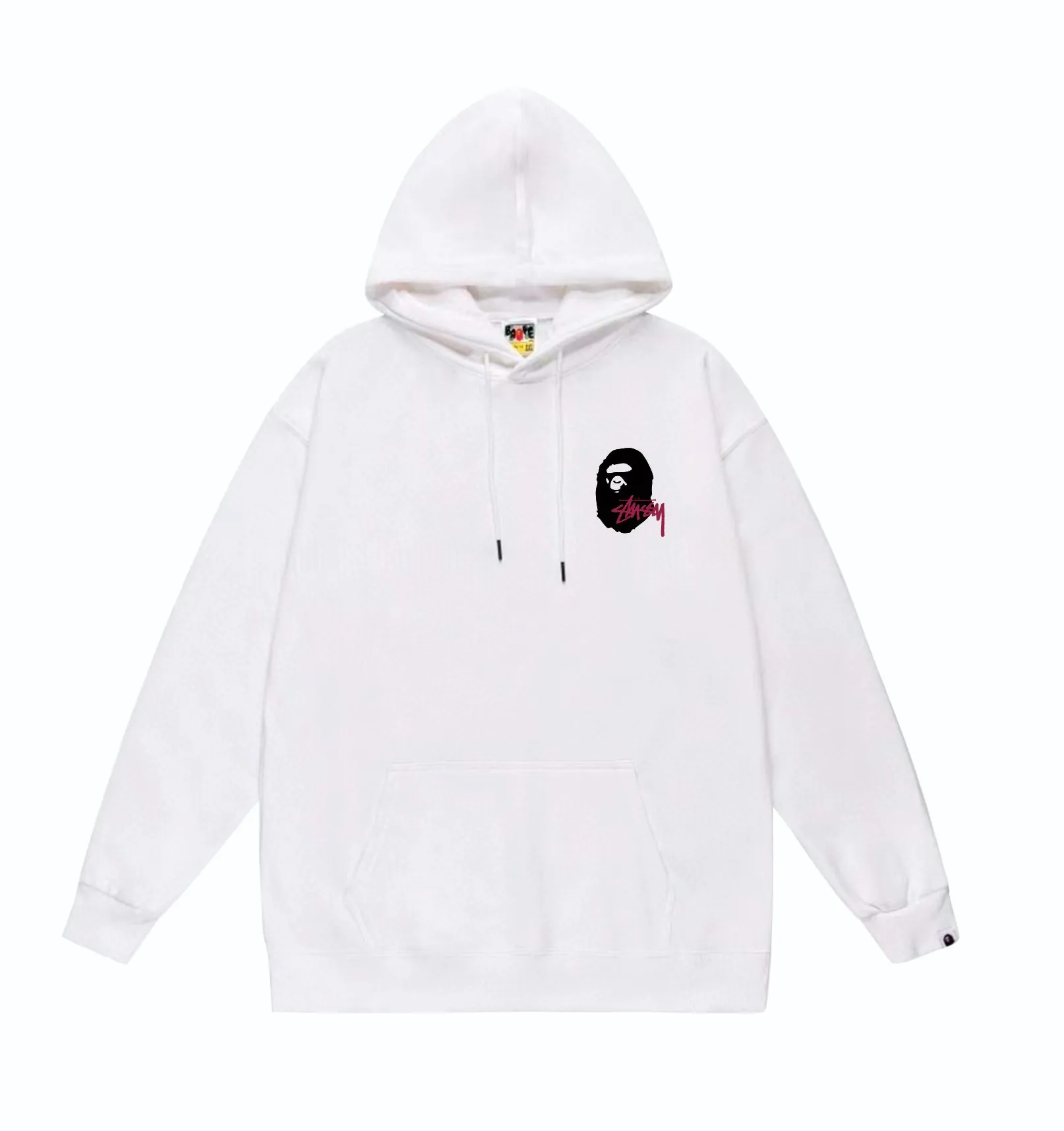 P160 model number SC810# terry 80 plus velvet 90 (top version) BAPE×STUSSY co-branded Stussy letter printed hooded sweatshirt Made of 380g large terry (drop shoulder large version) fabric, soft and non-pilling texture, imported environmentally friendly printing glue, bright and three-dimensional pattern, quality 💥Same style for men and women. The upper body is trendy. Color: white printed black, gray printed black, white printed purple, gray printed purple Size: S M L XL XXL