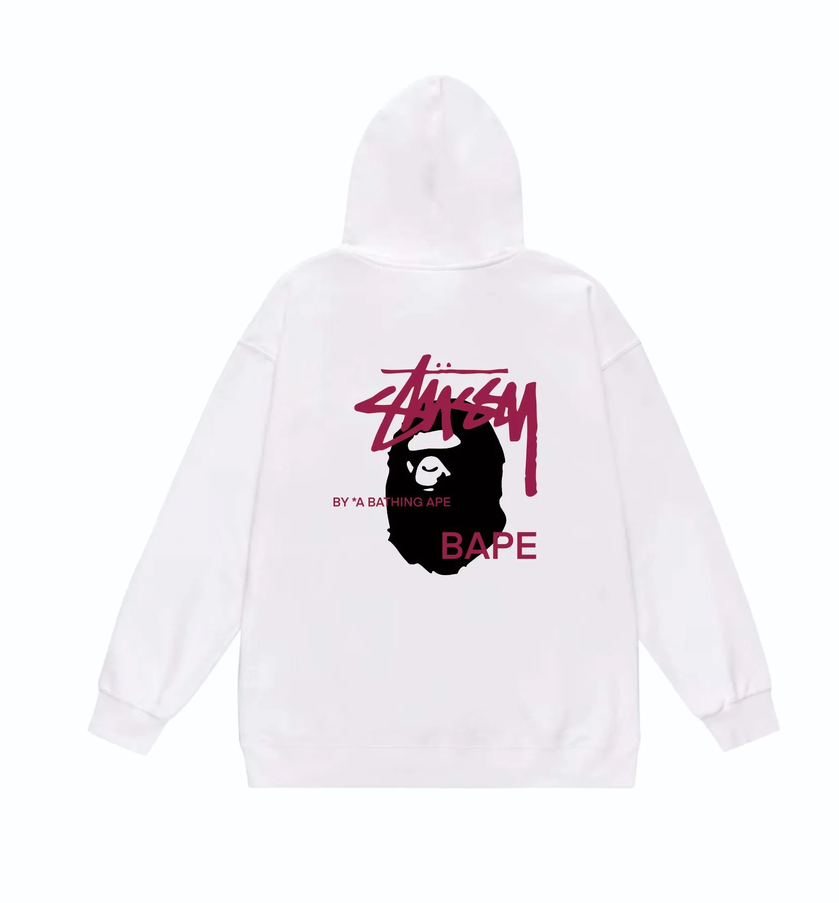 P160 model number SC810# terry 80 plus velvet 90 (top version) BAPE×STUSSY co-branded Stussy letter printed hooded sweatshirt Made of 380g large terry (drop shoulder large version) fabric, soft and non-pilling texture, imported environmentally friendly printing glue, bright and three-dimensional pattern, quality 💥Same style for men and women. The upper body is trendy. Color: white printed black, gray printed black, white printed purple, gray printed purple Size: S M L XL XXL