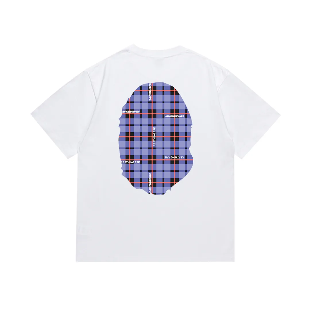 SC225#p110💰 (Top version) BAPE ape head plaid printed pattern short-sleeved T-shirt Made of 260 grams of high-quality high-weave pure cotton fabric, double yarn combed, soft texture and no pilling Imported environmentally friendly printing glue, bright and three-dimensional pattern, quality 💥Same style for men and women, the upper body is fashionable Color: black white Size: S M L XL XXL