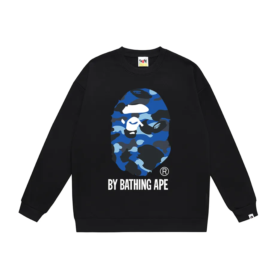 P150 model number SC455# terry 75 plus velvet 80 (top version) BAPE multi-color ape head pattern printed round neck sweatshirt. Made of 350g large terry (drop shoulder large version) fabric, soft texture and no pilling. Imported environmentally friendly printing glue. Bright and three-dimensional pattern. Quality 💥Same style for men and women. The upper body is trendy. Color: black pink, white pink, gray pink, black green, white green, gray green, black red, white red, gray red. Black and blue White and blue Gray and blue Black and purple White and purple Gray and purple Size: S M L XL XXL