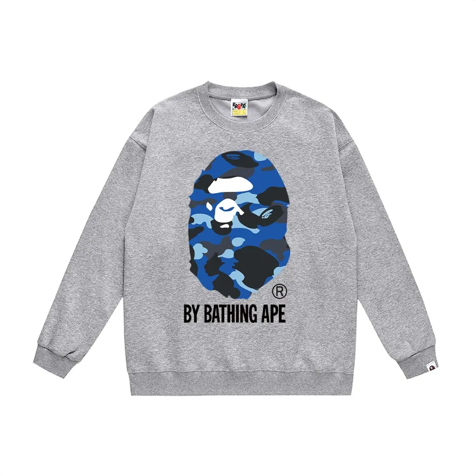 P150 model number SC455# terry 75 plus velvet 80 (top version) BAPE multi-color ape head pattern printed round neck sweatshirt. Made of 350g large terry (drop shoulder large version) fabric, soft texture and no pilling. Imported environmentally friendly printing glue. Bright and three-dimensional pattern. Quality 💥Same style for men and women. The upper body is trendy. Color: black pink, white pink, gray pink, black green, white green, gray green, black red, white red, gray red. Black and blue White and blue Gray and blue Black and purple White and purple Gray and purple Size: S M L XL XXL