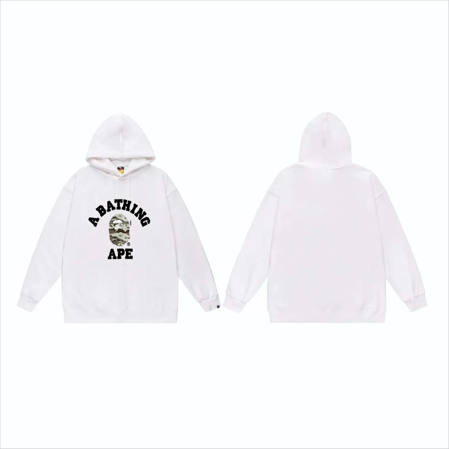 P160 model number SC843# terry 80 plus velvet 90 (top version) BAPE desert ape head letter print hooded sweatshirt Made of 380g large terry (drop shoulder large version) fabric, soft and non-pilling texture, imported environmentally friendly printing glue, bright and three-dimensional pattern, quality 💥Same style for men and women. The upper body is trendy. Color: black and yellow, white and yellow, gray and yellow, black and gray, white and gray, gray and gray. Size: S M L XL XXL