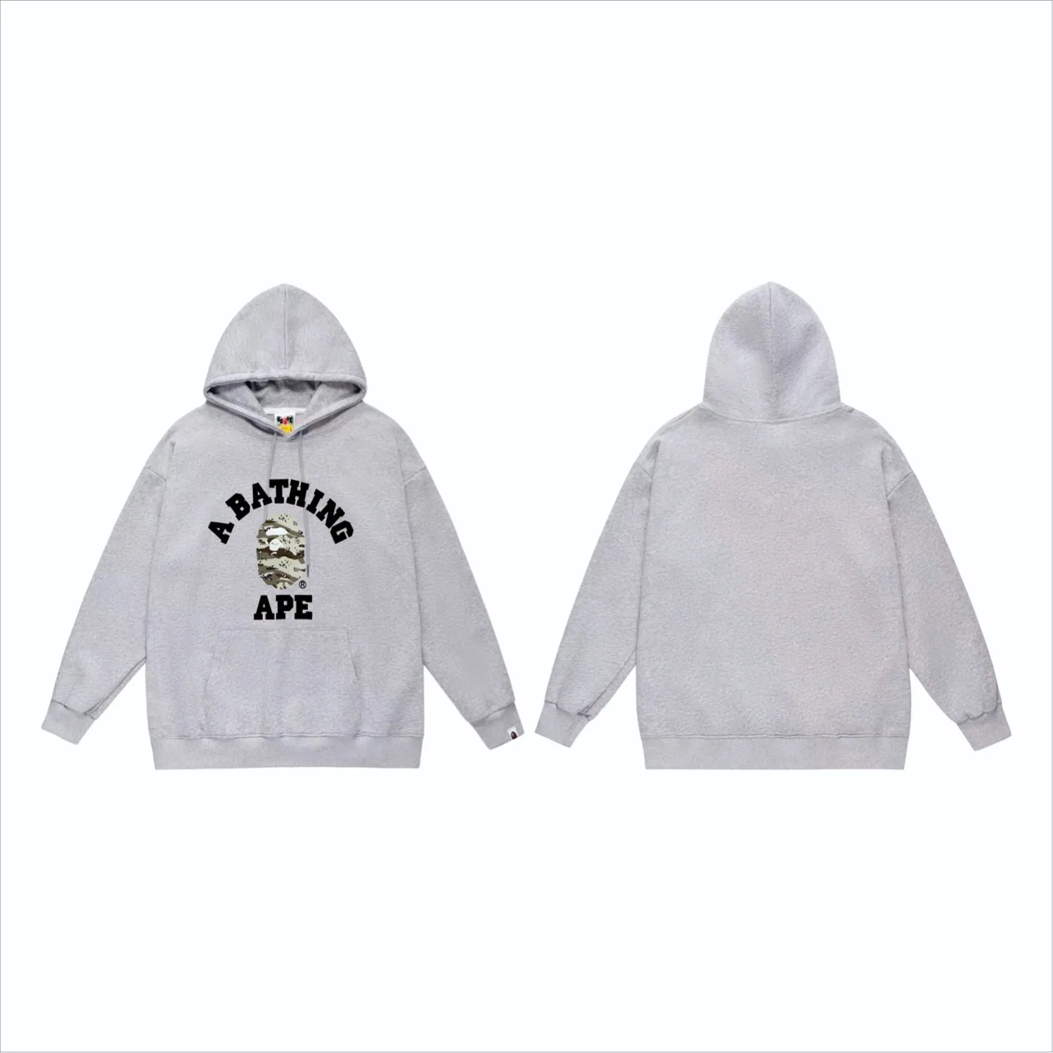P160 model number SC843# terry 80 plus velvet 90 (top version) BAPE desert ape head letter print hooded sweatshirt Made of 380g large terry (drop shoulder large version) fabric, soft and non-pilling texture, imported environmentally friendly printing glue, bright and three-dimensional pattern, quality 💥Same style for men and women. The upper body is trendy. Color: black and yellow, white and yellow, gray and yellow, black and gray, white and gray, gray and gray. Size: S M L XL XXL