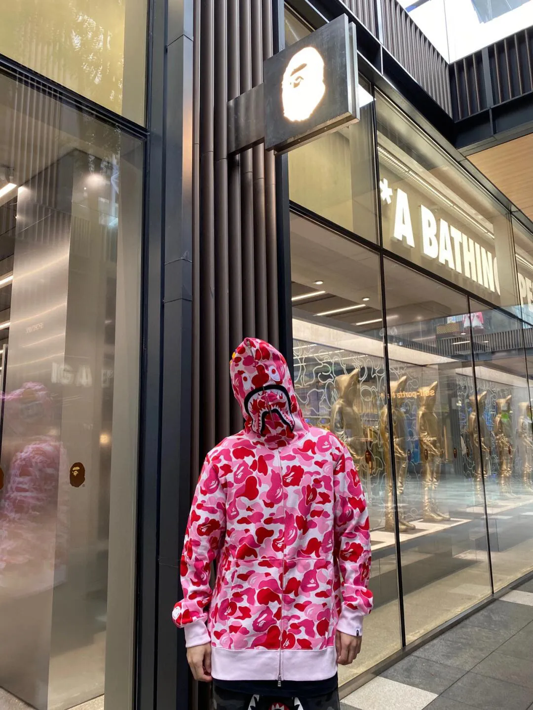 💰380 BAPE abc camo shark 980g pure cotton custom fabric See details for guaranteed goods Couple model: S—XXL [Blue Green Pink]