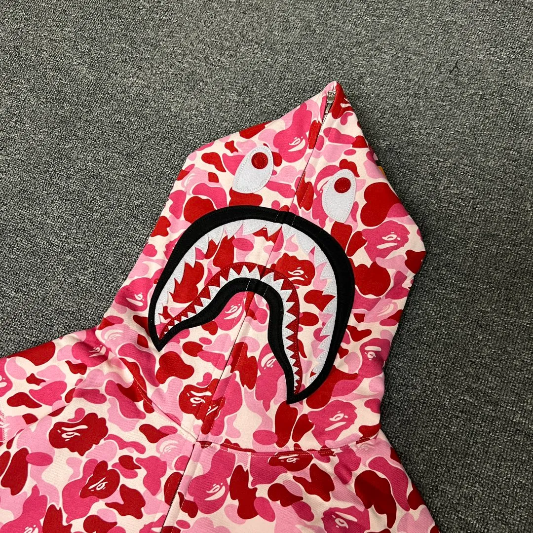💰380 BAPE abc camo shark 980g pure cotton custom fabric See details for guaranteed goods Couple model: S—XXL [Blue Green Pink]