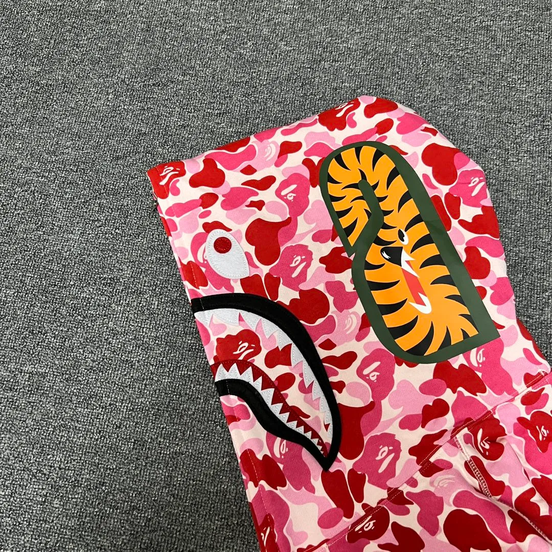 💰380 BAPE abc camo shark 980g pure cotton custom fabric See details for guaranteed goods Couple model: S—XXL [Blue Green Pink]