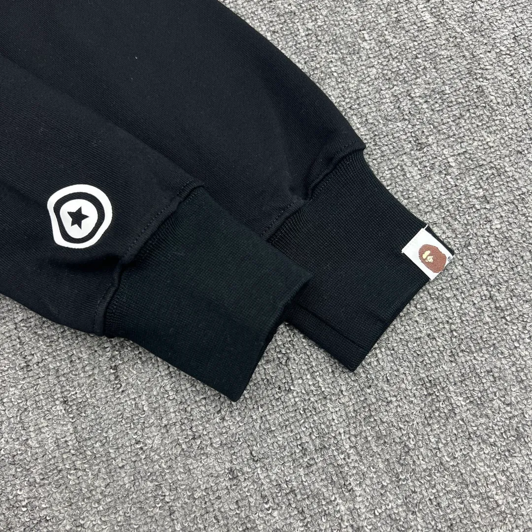 💰380 Bape first year limited classic shark green camouflage design shark jacket Couple style: S—XXL [Black Gray]