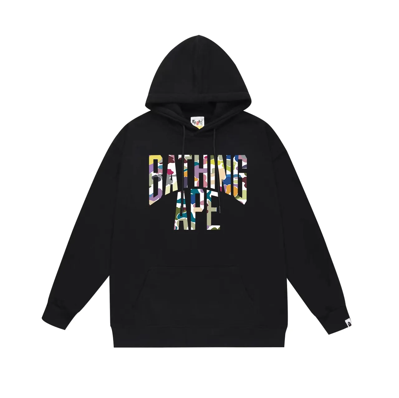 Model No. SC691#terry p160 plus velvet p180💰 (top version) BAPE multi-color camouflage pattern letter printed hooded sweatshirt Made of 380g large terry 430g silver fox velvet (drop shoulder large version) fabric, soft and non-pilling, imported environmentally friendly printing glue, bright and three-dimensional pattern, quality 💥Same style for men and women, the upper body is trendy Color: black white gray Size: S M L XL XXL