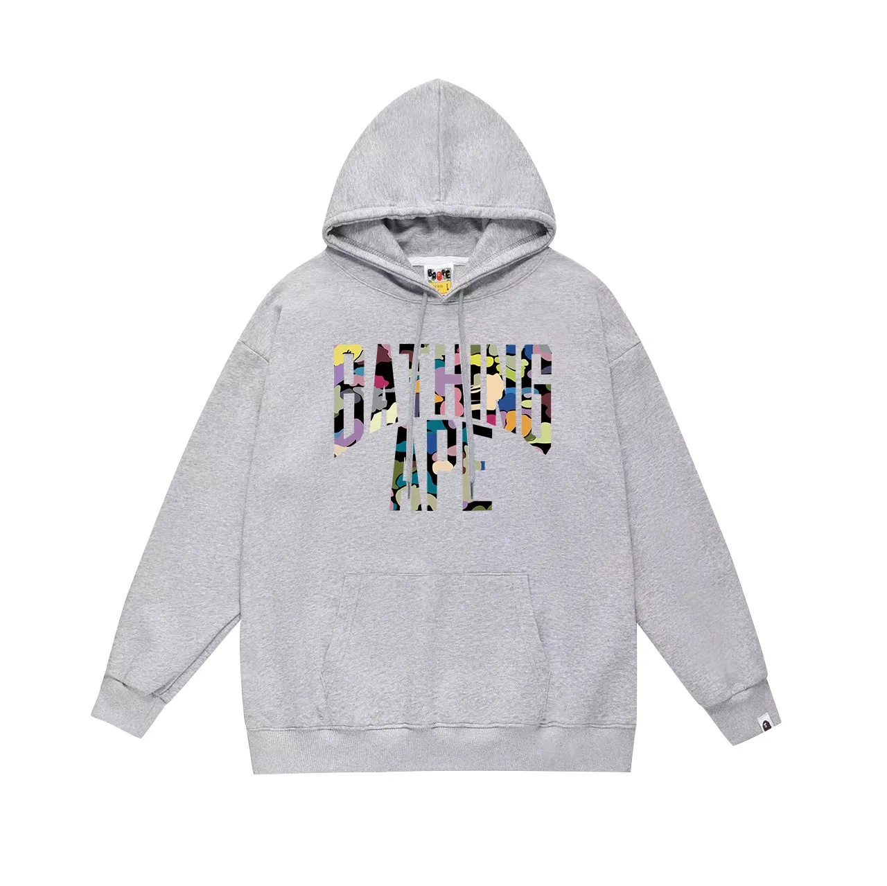 Model No. SC691#terry p160 plus velvet p180💰 (top version) BAPE multi-color camouflage pattern letter printed hooded sweatshirt Made of 380g large terry 430g silver fox velvet (drop shoulder large version) fabric, soft and non-pilling, imported environmentally friendly printing glue, bright and three-dimensional pattern, quality 💥Same style for men and women, the upper body is trendy Color: black white gray Size: S M L XL XXL