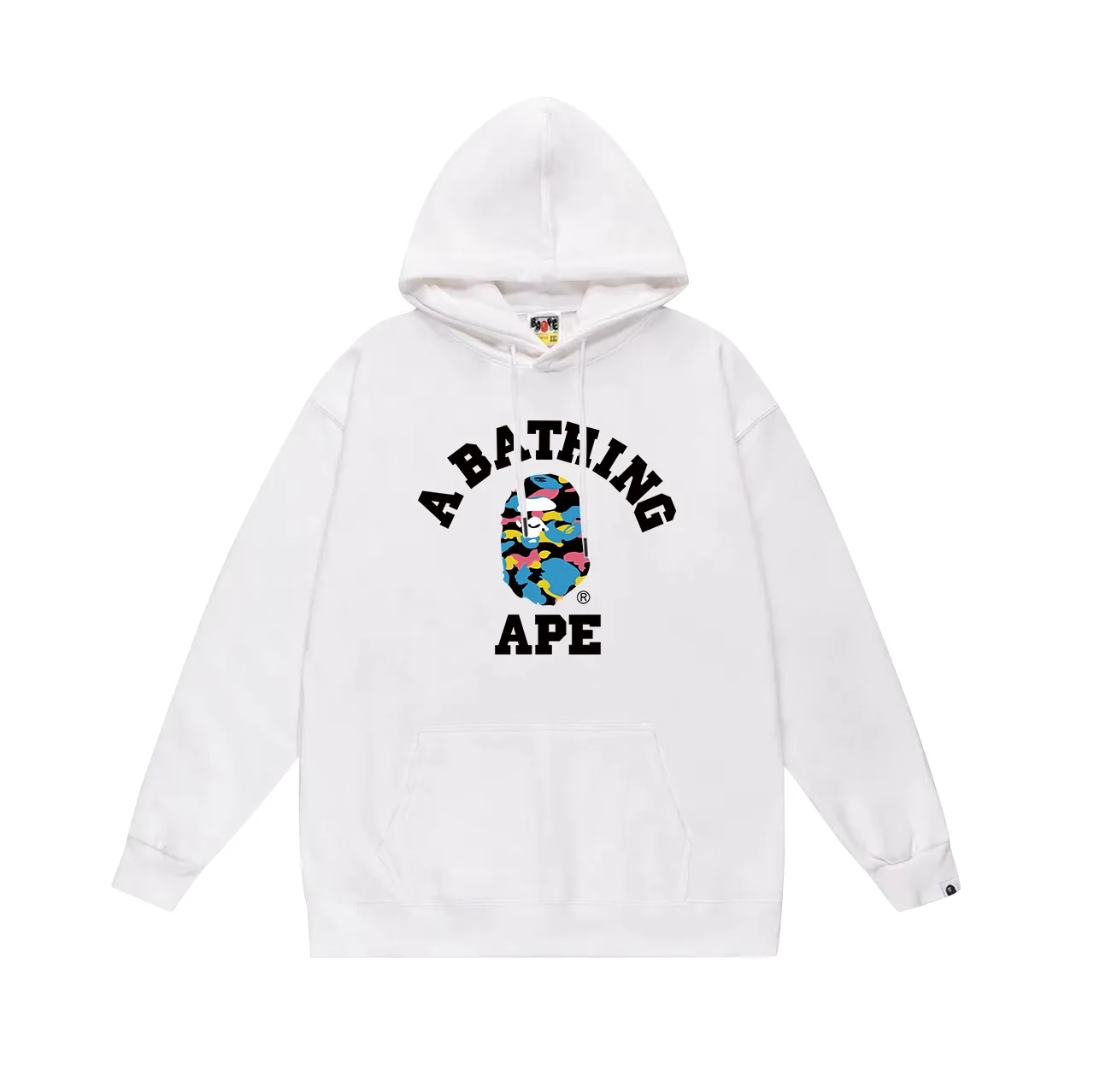 Model No. SC656#terry p160 plus velvet p180💰 (top version) BAPE ape head letter printed hooded sweatshirt. Made of 380g large terry 430g silver fox velvet (drop shoulder large version) fabric. The texture is soft and non-pilling. Imported environmentally friendly printing glue. The pattern is bright and three-dimensional. Quality💥Same style for men and women. The upper body is trendy. Color: black white gray Size: S M L XL XXL