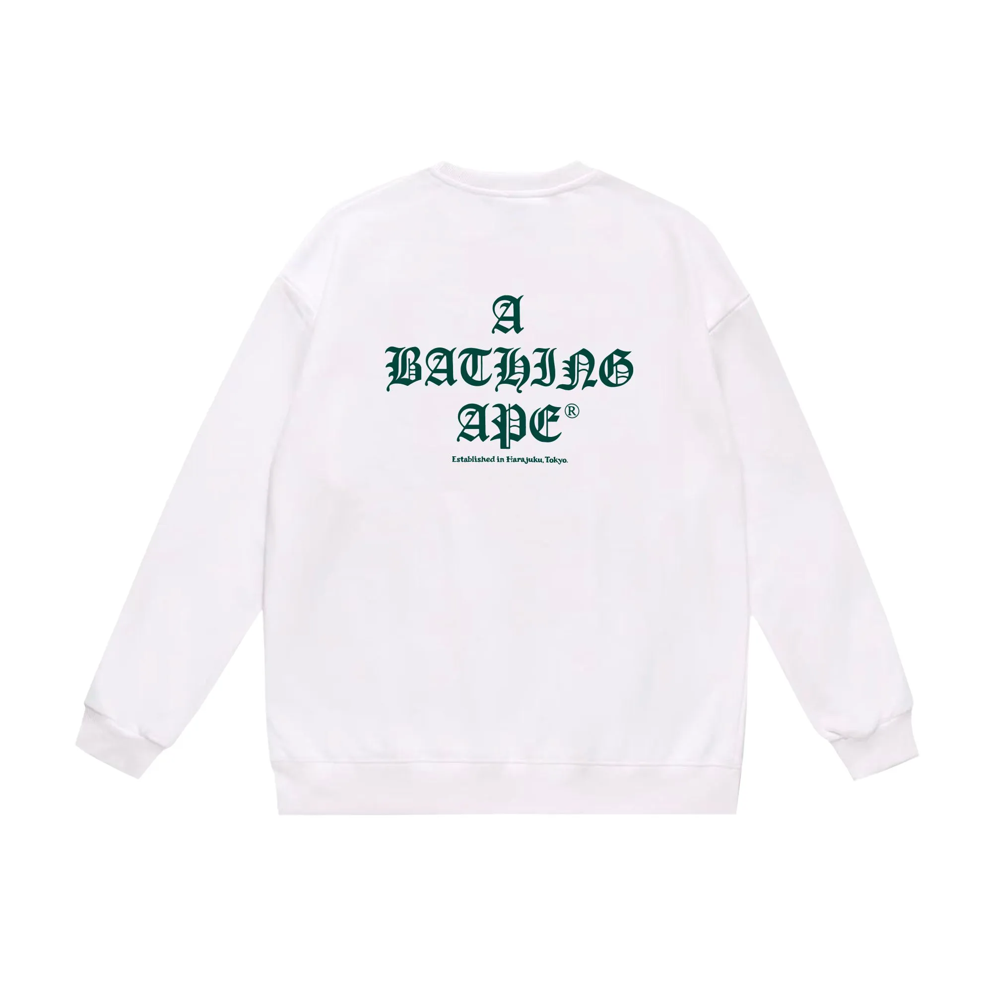 P170 model number SC550# terry 80 plus velvet 85 (top version) BAPE contrasting ape head letter print pattern round neck sweatshirt Made of 350g large terry (drop shoulder large version) fabric, soft texture and no pilling Imported environmentally friendly printing glue The pattern is bright and three-dimensional Quality 💥Same style for men and women The upper body is trendy Color: black white gray Size: S M L XL XXL
