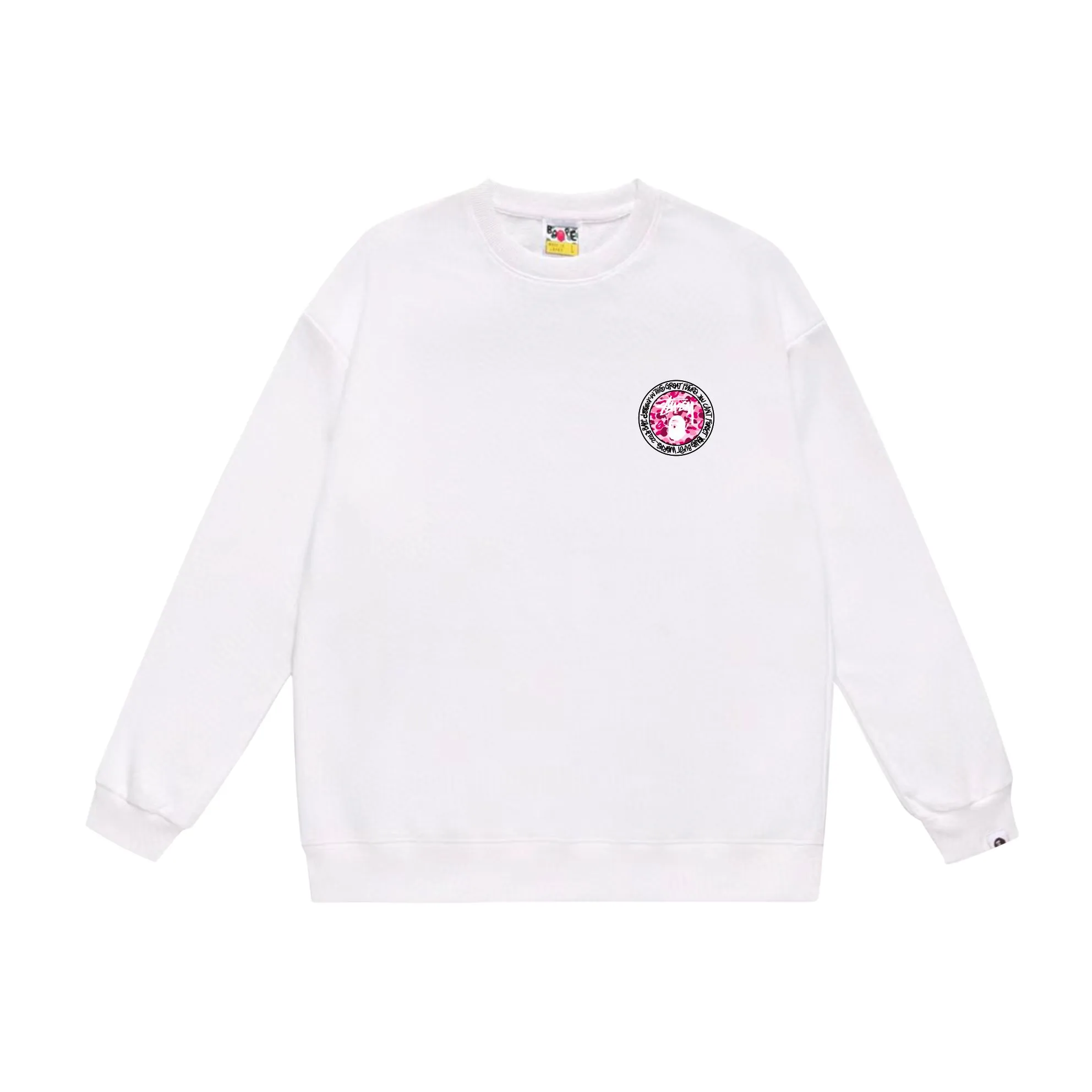 P150 model number SC516# terry 75 plus velvet 80 (top version) BAPE×STUSSY co-branded Stussy letter round neck sweatshirt Made of 350 grams of large terry (drop shoulder large version) fabric, soft texture and no pilling Imported environmentally friendly printing glue The pattern is bright and three-dimensional Quality 💥Same style for men and women The upper body is fashionable Color: black white gray Size: S M L XL XXL