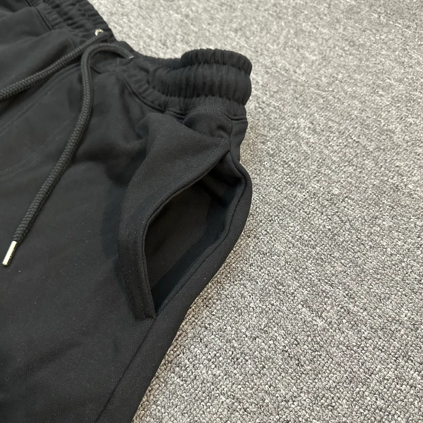 💰200 BAPE BLACK embroidered pattern elastic waist drawstring design 440g pure cotton custom fabric, same style for men and women: M-XXL [apricot black dark gray]
