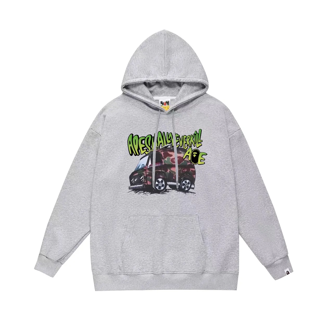 Model No. SC703# terry p160 plus velvet p180💰 (top version) BAPE camouflage car graffiti ape head letter printed hooded sweatshirt. Made of 380g large terry 430g silver fox velvet (drop shoulder large version) fabric. The texture is soft and non-pilling. Imported environmentally friendly printing glue. The pattern is bright and three-dimensional. Quality💥Same style for men and women. The upper body is trendy. Color: black white gray Size: S M L XL XXL