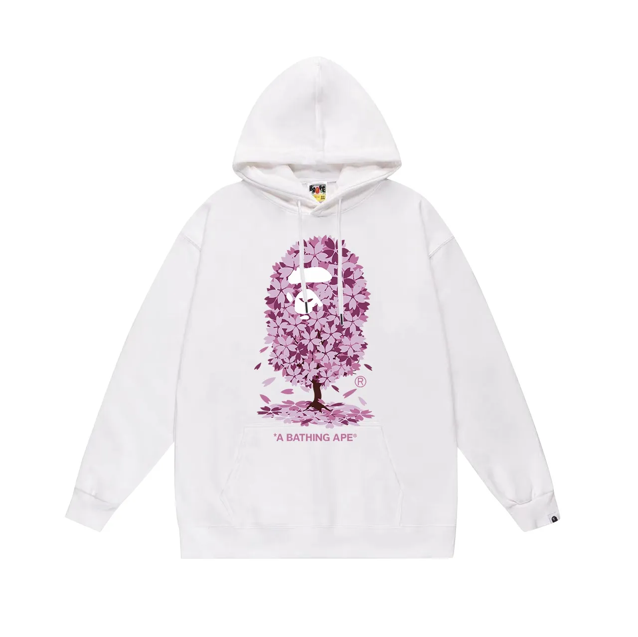 Model No. SC639# Terry p160 plus velvet p180💰 (top version) BAPE Sakura Tree second generation limited 2022ss printed hooded sweatshirt Made of 380g large terry 430g silver fox velvet (off-shoulder large version) fabric, soft texture and no pilling Imported environmentally friendly printing glue The pattern is bright and three-dimensional Quality 💥Same style for men and women The upper body is trendy Color: black white gray Size: S M L XL XXL