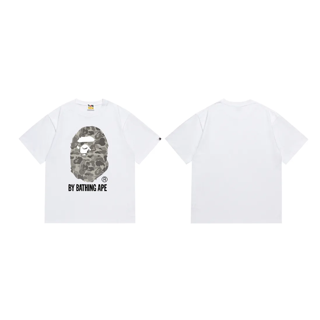 P110 SC047# (top version) BAPE camouflage ape head letter printed short-sleeved T-shirt Made of 260 grams of high-quality high-weave pure cotton fabric, double yarn combed, soft texture and no pilling Imported environmentally friendly printing glue, bright and three-dimensional pattern, quality 💥Same style for men and women, the upper body is fashionable Color: black and white Size: S M L XL XXL