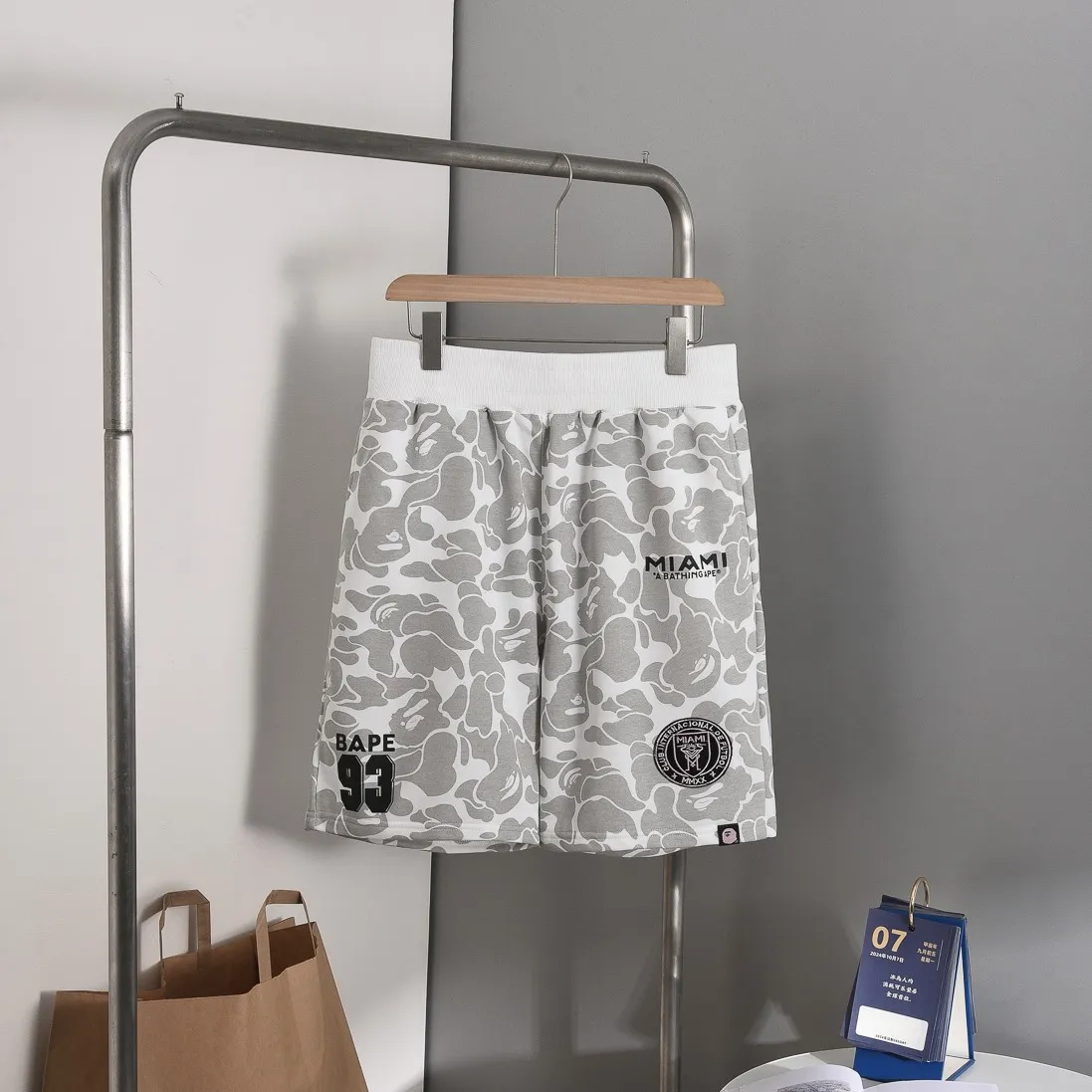P150 Miami - Style No. B201 BAPE×inter MIAMI Messi joint Miami International multi-color camouflage shorts Color: black, white, pink Size: S M L XL XXL