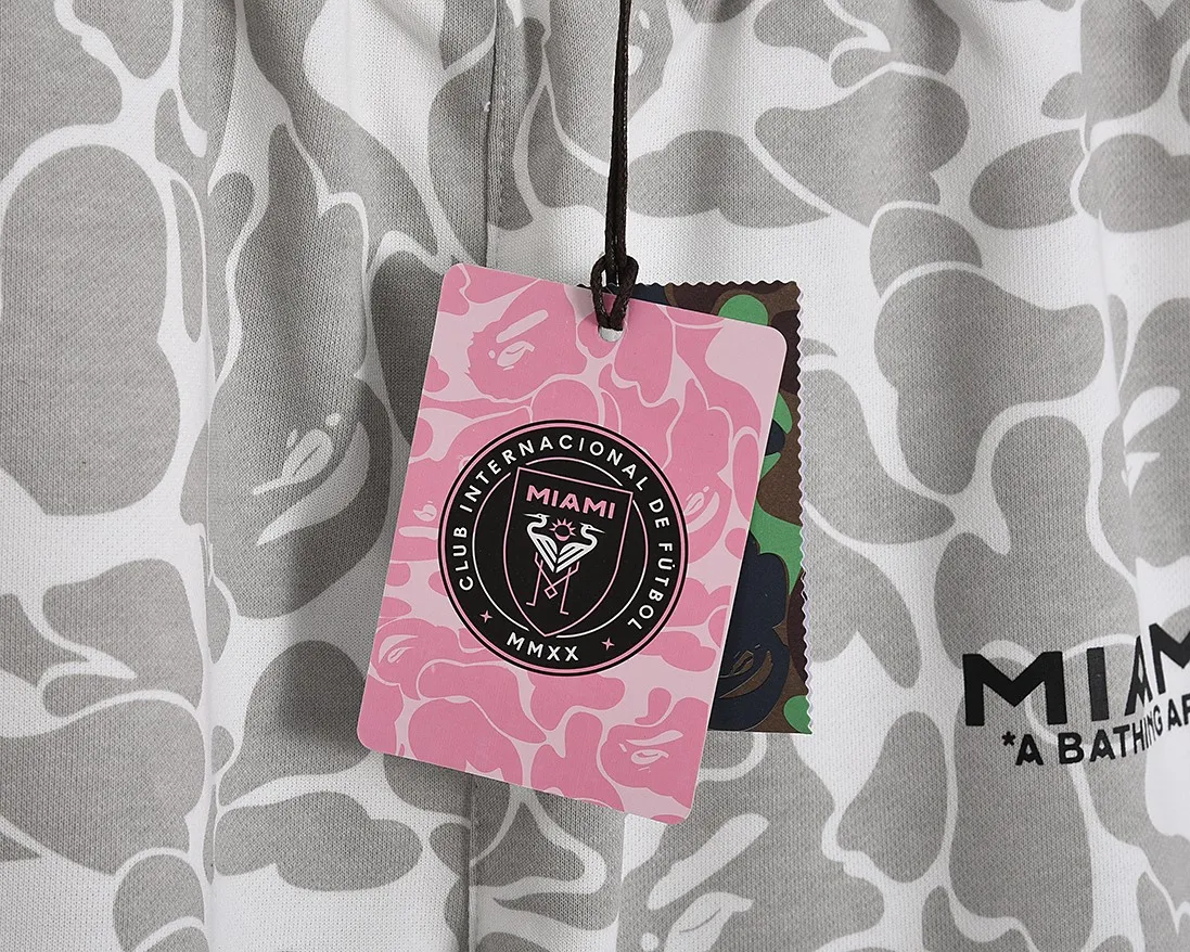 P150 Miami - Style No. B201 BAPE×inter MIAMI Messi joint Miami International multi-color camouflage shorts Color: black, white, pink Size: S M L XL XXL