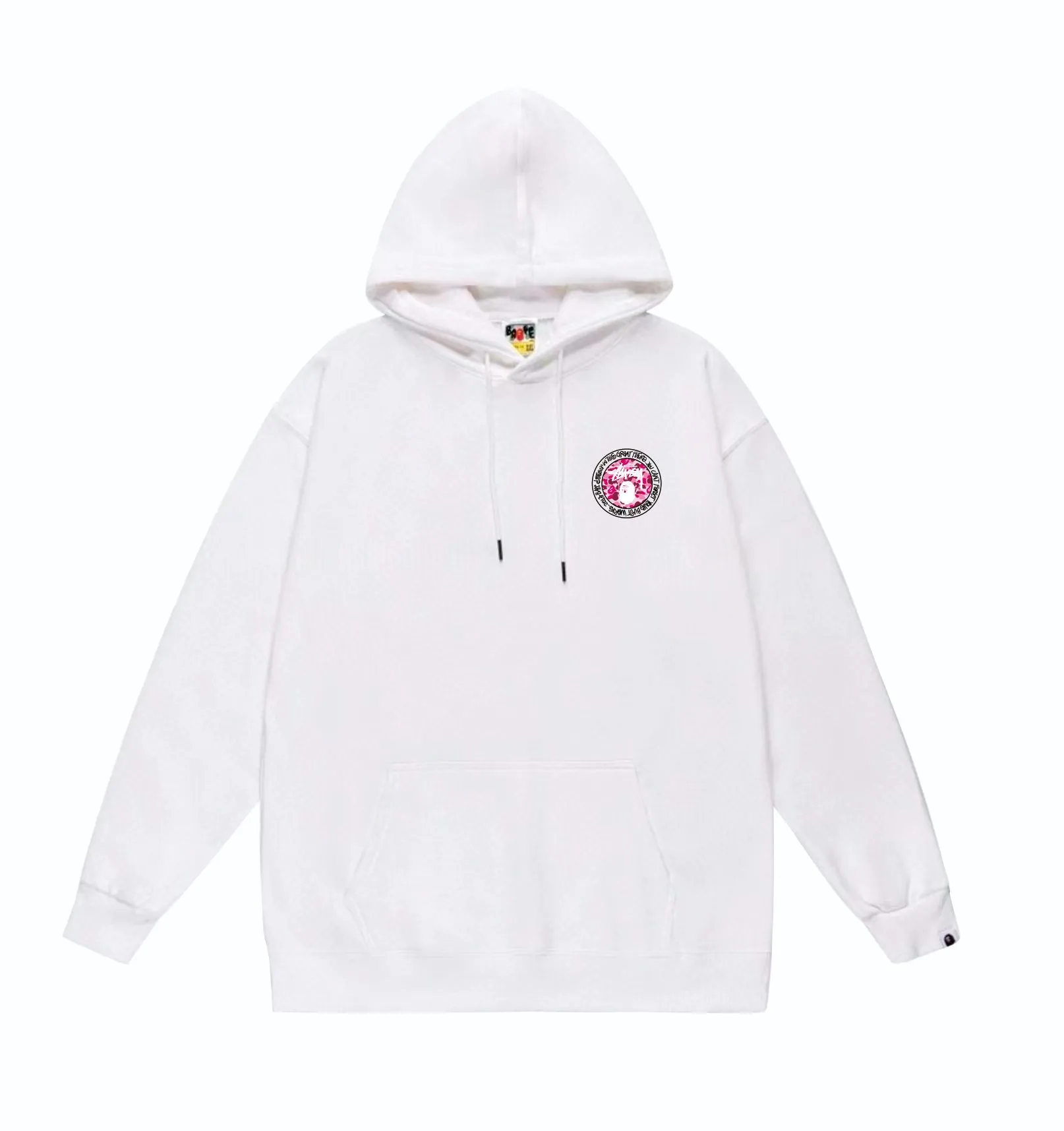 P160 model number SC816# terry 80 plus velvet 90 (top version) BAPE×STUSSY co-branded Stussy letter printed hooded sweatshirt Made of 380 grams of large terry (drop shoulder large version) fabric, soft texture and no pilling Imported environmentally friendly printing glue The pattern is bright and three-dimensional Quality 💥Same style for men and women The upper body is trendy Color: Black White Gray Size: S M L XL XXL