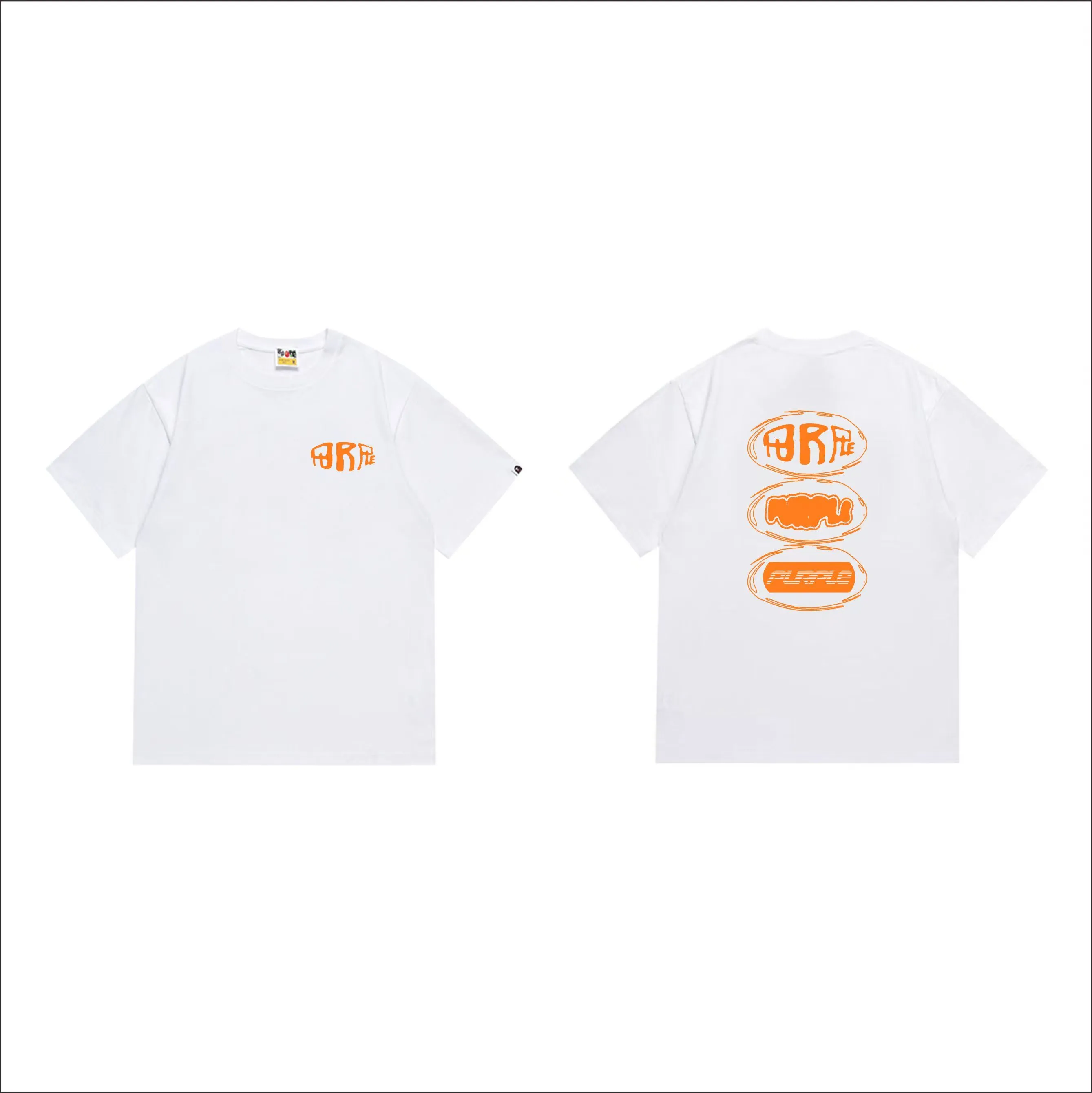 SC1017#p110💰 (top version) BAPE uses 260 grams of high-quality high-weave pure cotton fabric, double yarn combed, soft texture and no pilling, imported environmentally friendly printing glue, bright and three-dimensional pattern, quality 💥Same style for men and women, the upper body is fashionable Color: Black White Size: S M L XL XXL