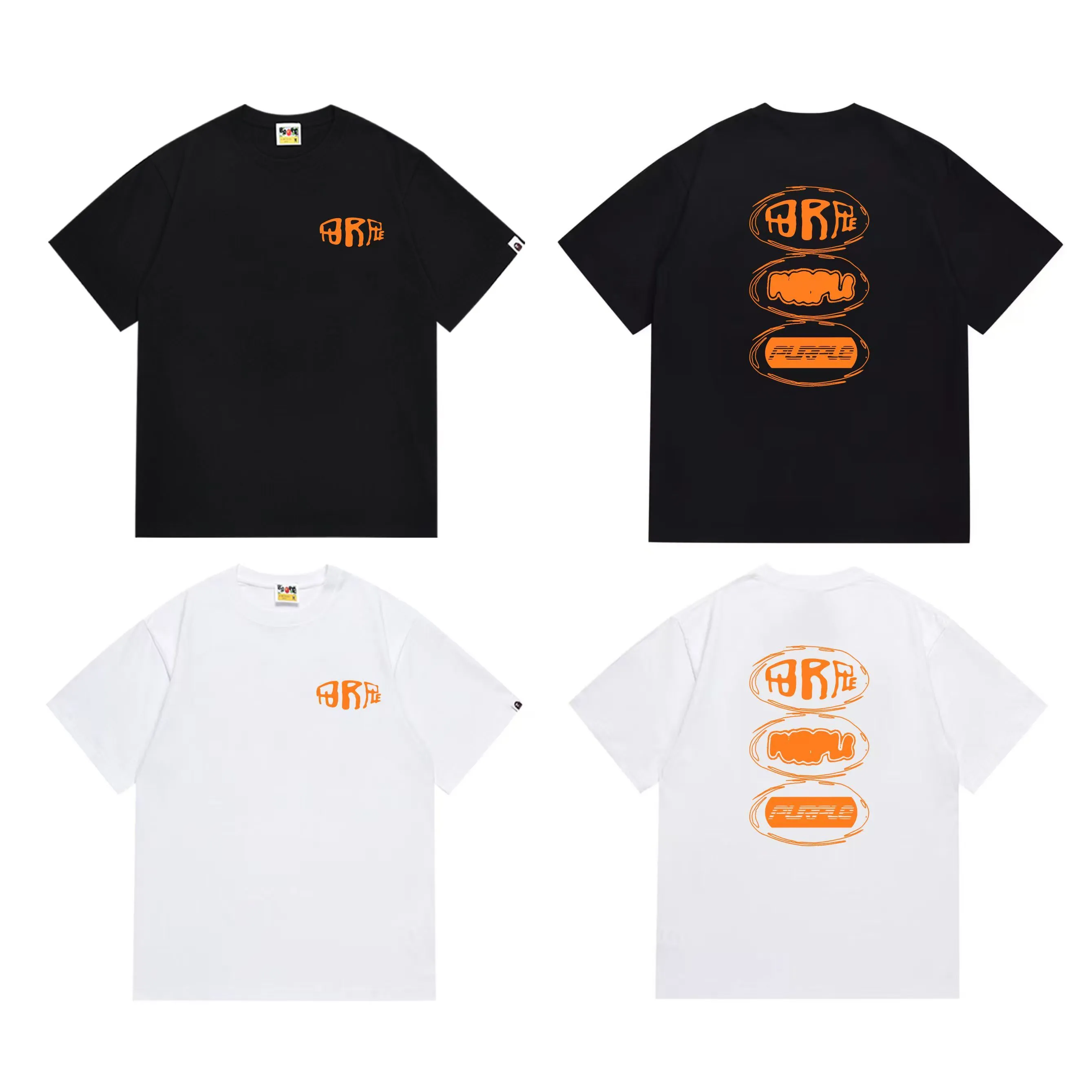 SC1017#p110💰 (top version) BAPE uses 260 grams of high-quality high-weave pure cotton fabric, double yarn combed, soft texture and no pilling, imported environmentally friendly printing glue, bright and three-dimensional pattern, quality 💥Same style for men and women, the upper body is fashionable Color: Black White Size: S M L XL XXL