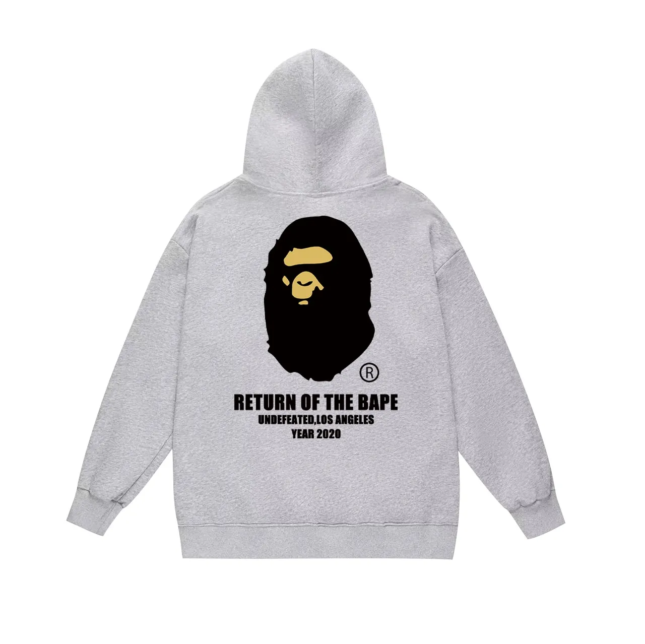 P160 model number SC770# terry 80 plus velvet 90 (top version) BAPE co-branded five-bar ape-letter printed hooded sweatshirt. Made of 380 grams of large terry (drop shoulder large version) fabric. The texture is soft and non-pilling. Imported environmentally friendly printing glue. The pattern is bright and three-dimensional. Quality 💥Same style for men and women. The upper body is trendy. Color: black white gray Size: S M L XL XXL