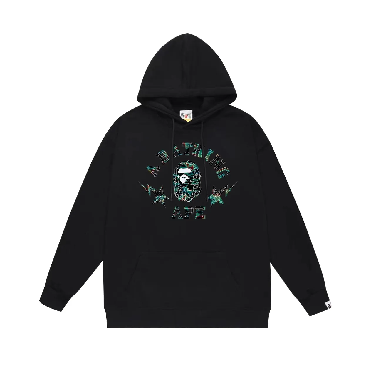 Model No. SC705# terry p160 plus velvet p180💰 (top version) BAPE ape head letter infrared thermal print hooded sweatshirt. Made of 380g large terry 430g silver fox velvet (drop shoulder large version) fabric. The texture is soft and non-pilling. Imported environmentally friendly printing glue. The pattern is bright and three-dimensional. Quality💥Same style for men and women. The upper body is trendy. Color: black white gray Size: S M L XL XXL