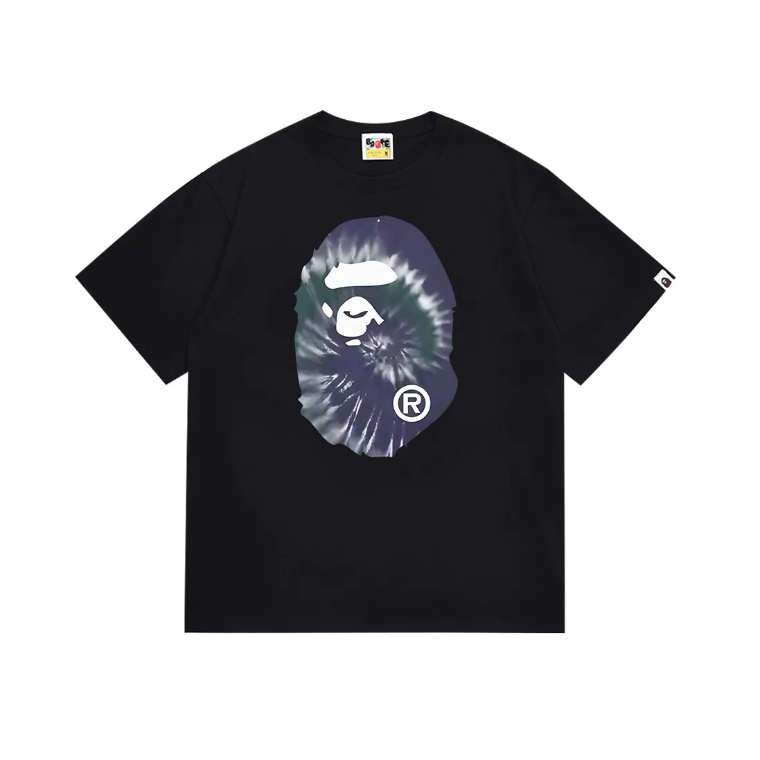 SC107#p110💰 (top version) BAPE tie-dyed ape head print short-sleeved T-shirt. Made of 260 grams of high-quality high-weave pure cotton fabric. Double yarn combed, soft texture and no pilling. Imported environmentally friendly printing glue. Bright and three-dimensional pattern. Quality💥Same style for men and women. The upper body is trendy. Color: black white. Size: S M L XL XXL