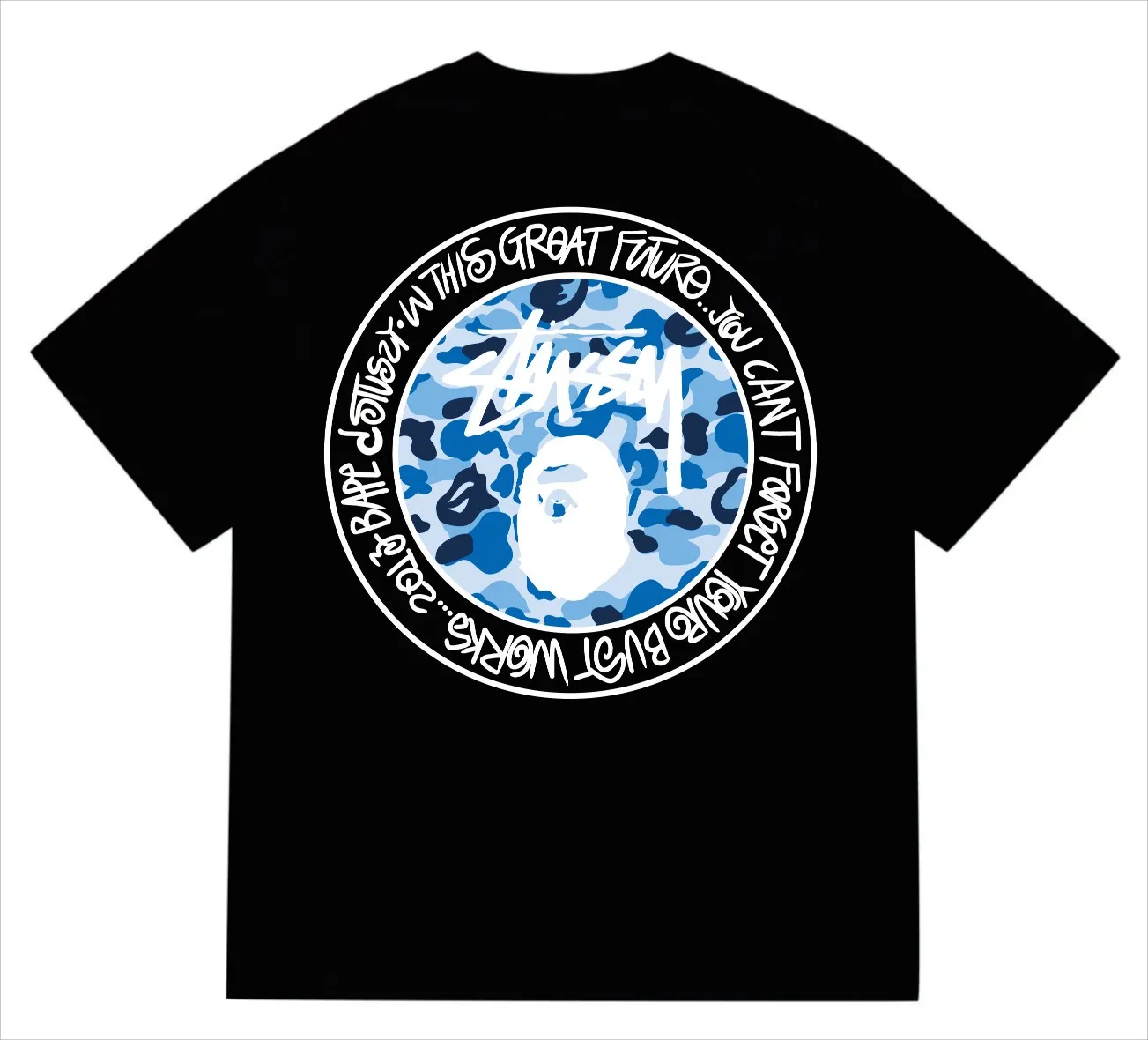 SC218#p110💰 (Top version) BAPE×Stussy co-branded Stussy letter ape print T-shirt Made of 260 grams of high-quality high-weave cotton fabric, double yarn combed, soft and non-pilling, imported environmentally friendly printing glue, bright and three-dimensional pattern, quality 💥Same style for men and women, the upper body is fashionable Color: black and white print, gray and white print, pink and white print, red and white print, white and black print, gray and black print, red and black print Pink and black print Size: S M L XL XXL