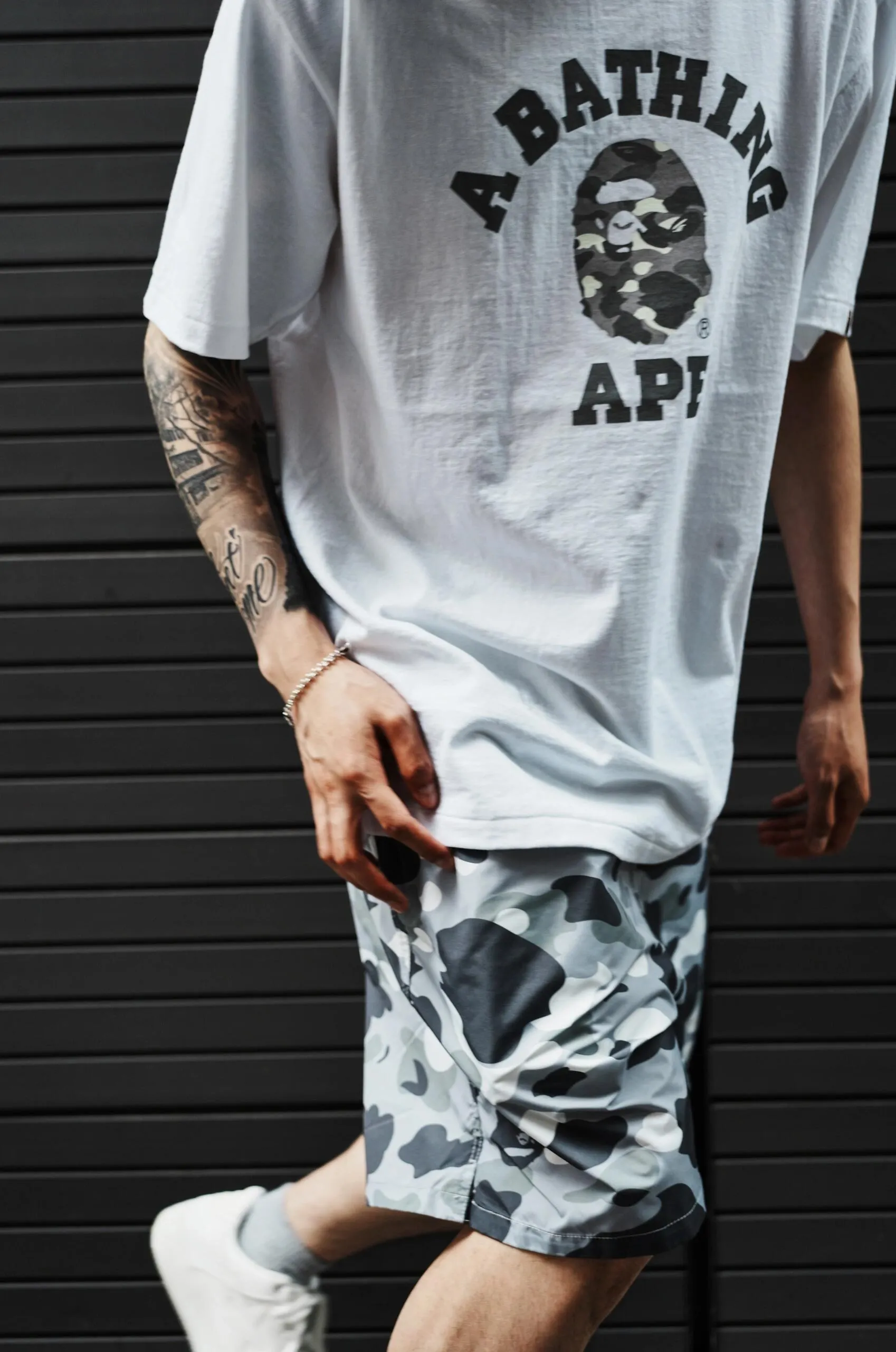 💰140 BAPE CITY CAMO COLLEGE TEE 24 new luminous camouflage letter small head printing 280g weight linen cotton fabric ZP version couple model: S-XXL [black gray white gray black black white black]