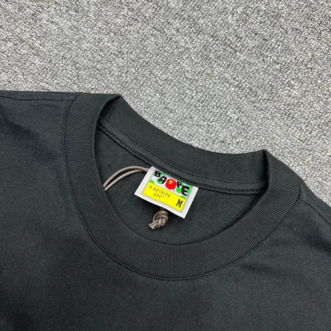 💰140 BAPE ABC camouflage ape head letter printing 280g weight linen cotton fabric ZP version Couple style: S-XXL [Black Green White Green Black Pink White Pink Black Blue White Blue]