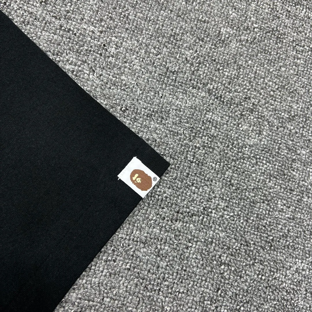 💰140 BAPE ABC camouflage ape head letter printing 280g weight linen cotton fabric ZP version Couple style: S-XXL [Black Green White Green Black Pink White Pink Black Blue White Blue]