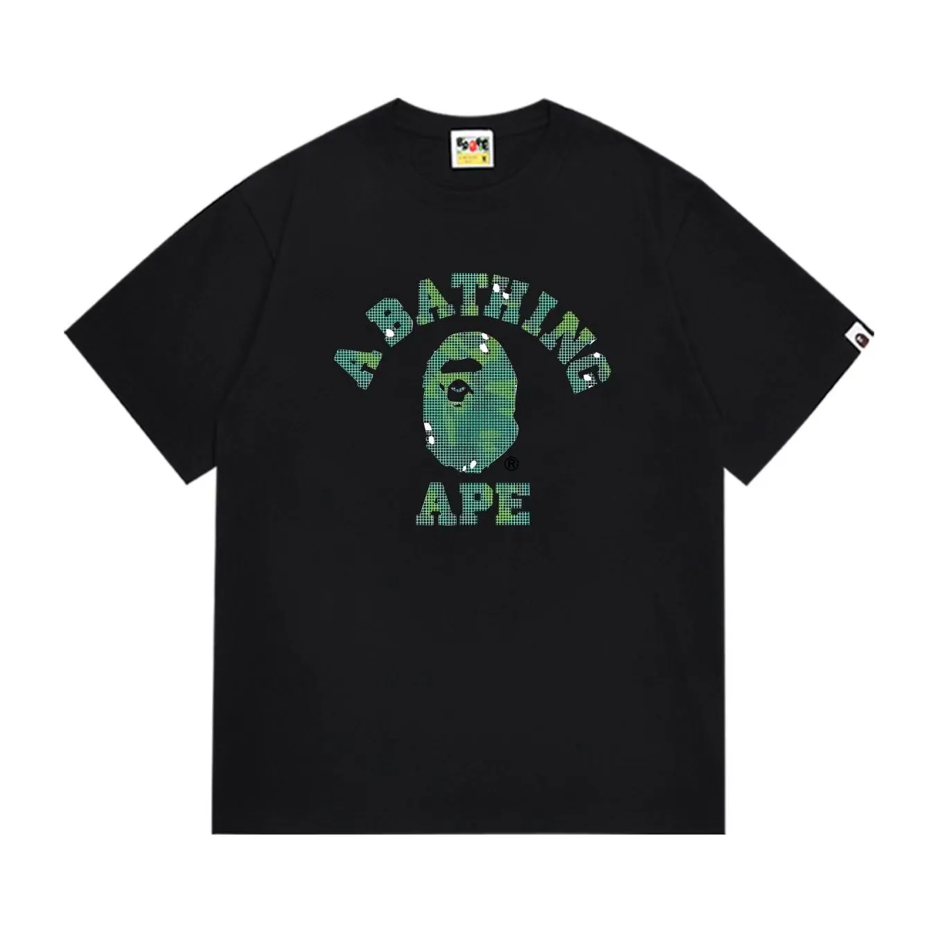 SC1001#p110💰 (top version) BAPE uses 260 grams of high-quality high-weave pure cotton fabric, double yarn combed, soft and non-pilling texture, imported environmentally friendly printing glue, bright and three-dimensional pattern, quality 💥Same style for men and women, the upper body is fashionable Color: black white Size: S M L XL XXL