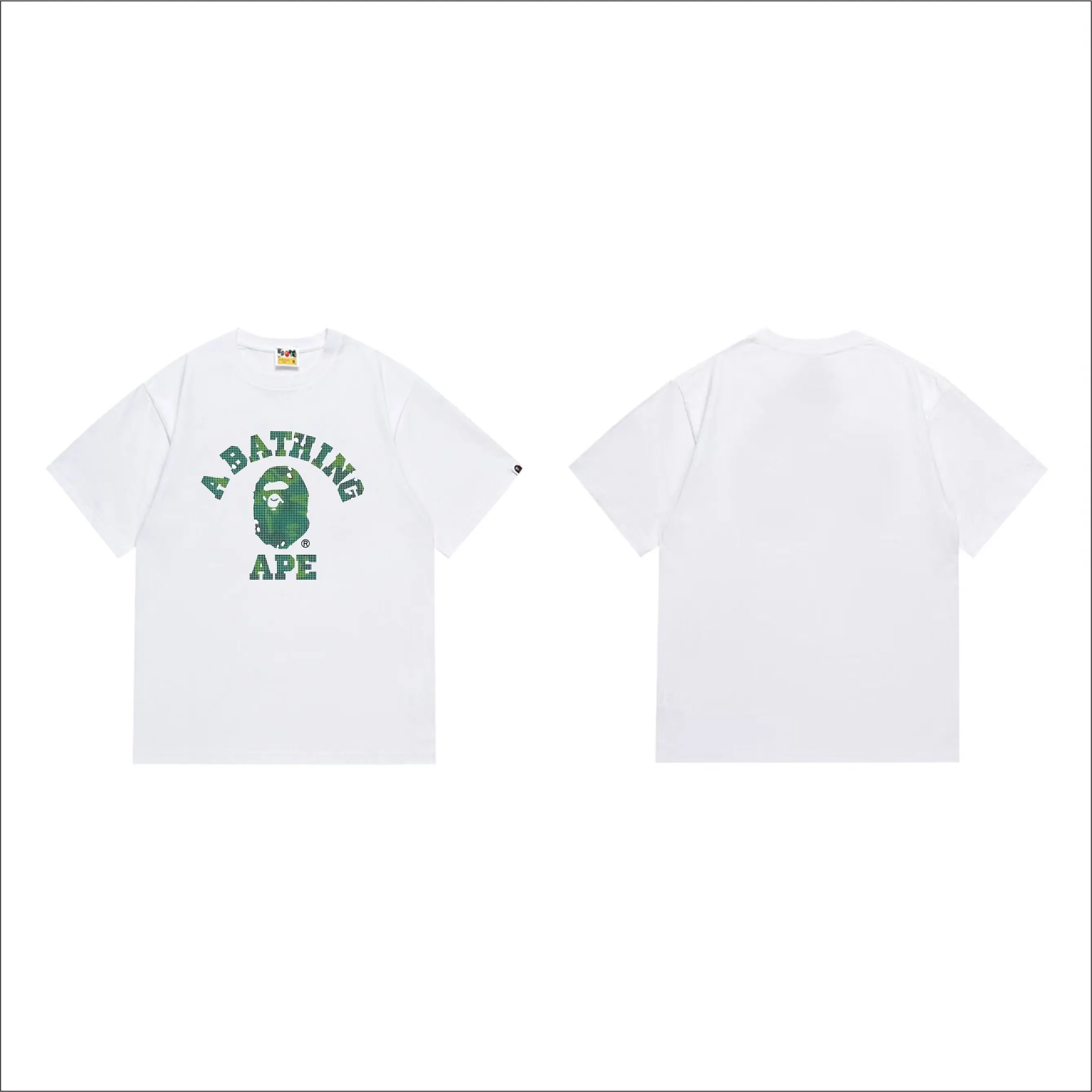SC1001#p110💰 (top version) BAPE uses 260 grams of high-quality high-weave pure cotton fabric, double yarn combed, soft and non-pilling texture, imported environmentally friendly printing glue, bright and three-dimensional pattern, quality 💥Same style for men and women, the upper body is fashionable Color: black white Size: S M L XL XXL