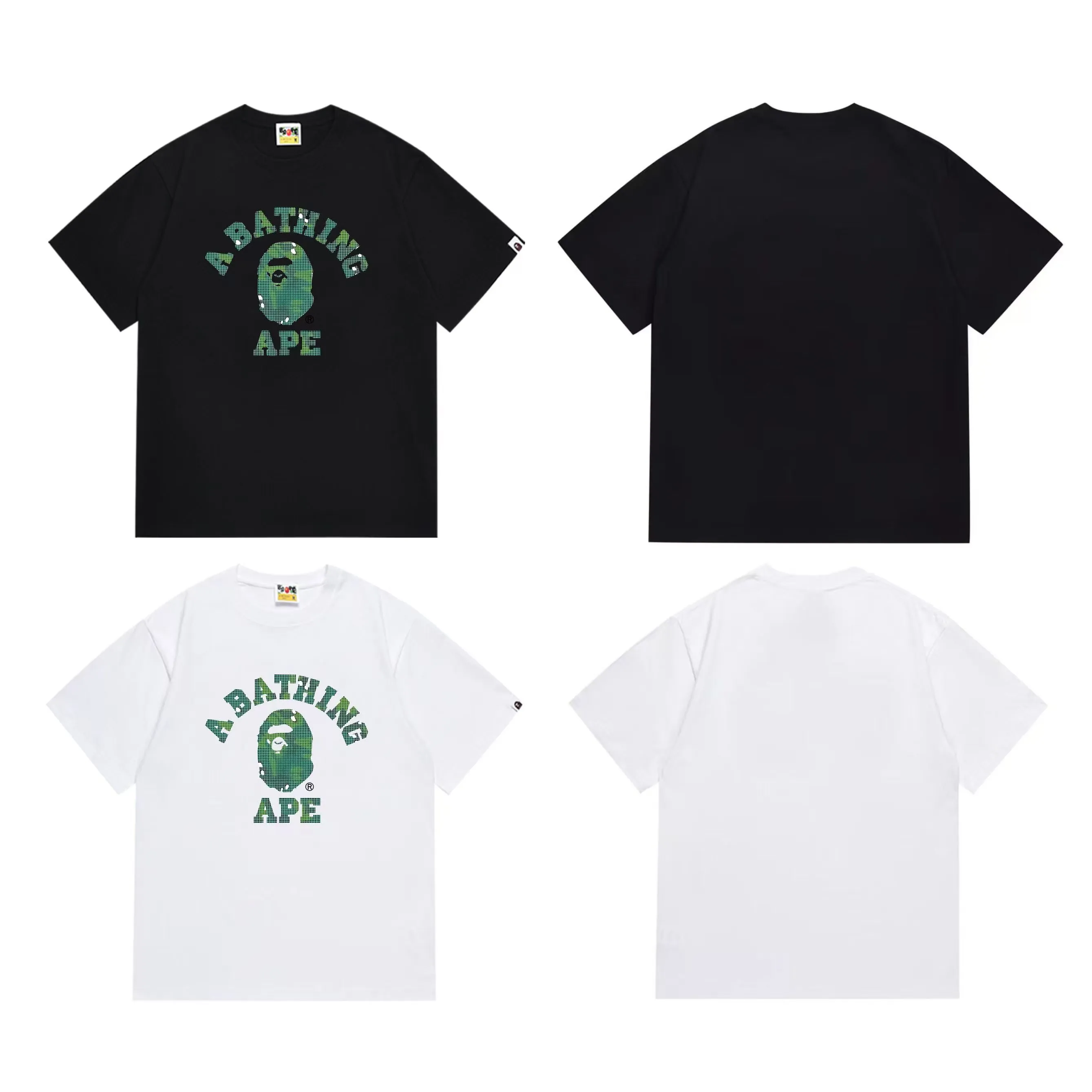 SC1001#p110💰 (top version) BAPE uses 260 grams of high-quality high-weave pure cotton fabric, double yarn combed, soft and non-pilling texture, imported environmentally friendly printing glue, bright and three-dimensional pattern, quality 💥Same style for men and women, the upper body is fashionable Color: black white Size: S M L XL XXL