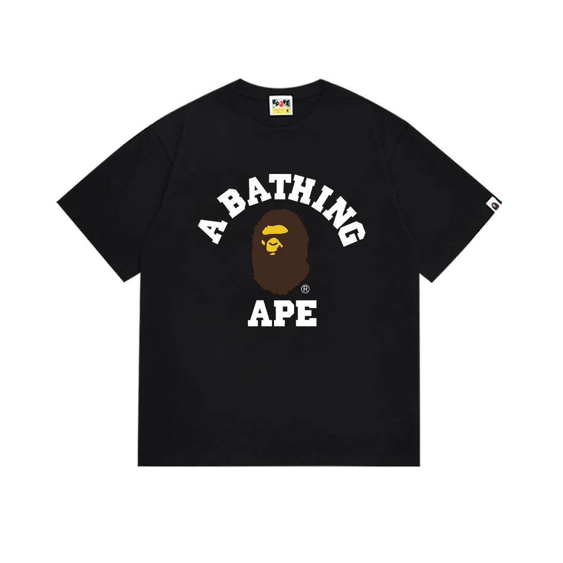 P110 SC057# (top version) BAPE Ape Man's Little Head classic letter printed short-sleeved T-shirt. Made of 260 grams of high-quality high-weave pure cotton fabric. Double yarn combed. The texture is soft and non-pilling. Imported environmentally friendly printing glue. The pattern is bright and three-dimensional. Quality 💥Same style for men and women. The upper body is trendy. Color: black and white. Size: S M L XL XXL