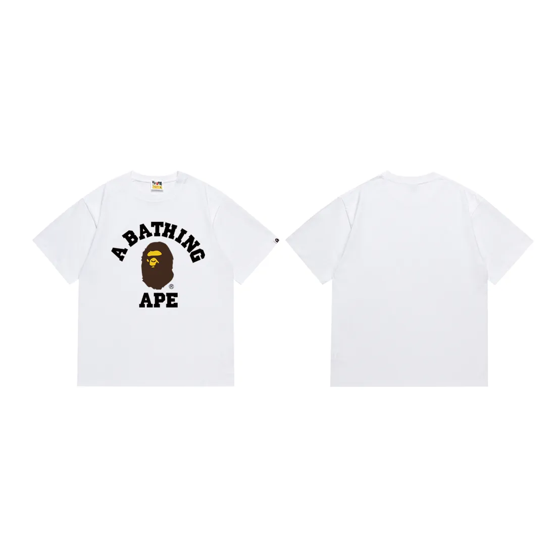 P110 SC057# (top version) BAPE Ape Man's Little Head classic letter printed short-sleeved T-shirt. Made of 260 grams of high-quality high-weave pure cotton fabric. Double yarn combed. The texture is soft and non-pilling. Imported environmentally friendly printing glue. The pattern is bright and three-dimensional. Quality 💥Same style for men and women. The upper body is trendy. Color: black and white. Size: S M L XL XXL