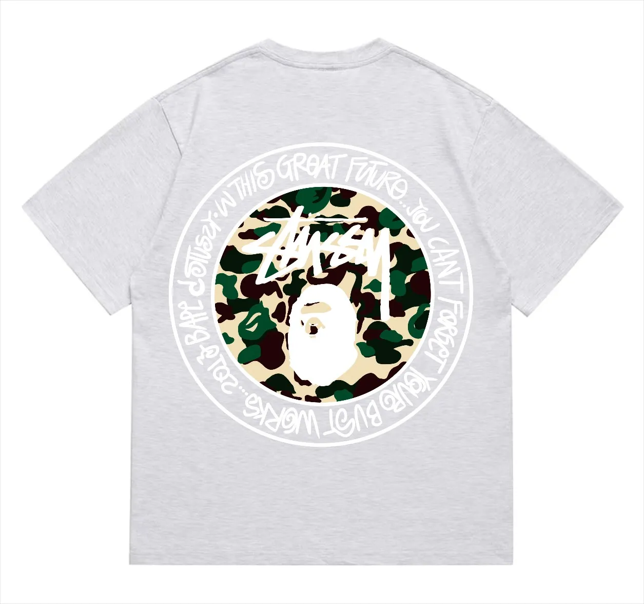 SC219#p110💰 (top version) BAPE×Stussy co-branded Stussy letter ape print T-shirt Made of 260 grams of high-quality high-weave pure cotton fabric, double yarn combed, soft texture without pilling, imported environmentally friendly printing glue, bright and three-dimensional pattern, quality 💥Same style for men and women, the upper body is fashionable Color: black and white print, gray and white print, pink and white print, red and white print, white and black print, gray and black print, red and black print Pink and black print Size: S M L XL XXL