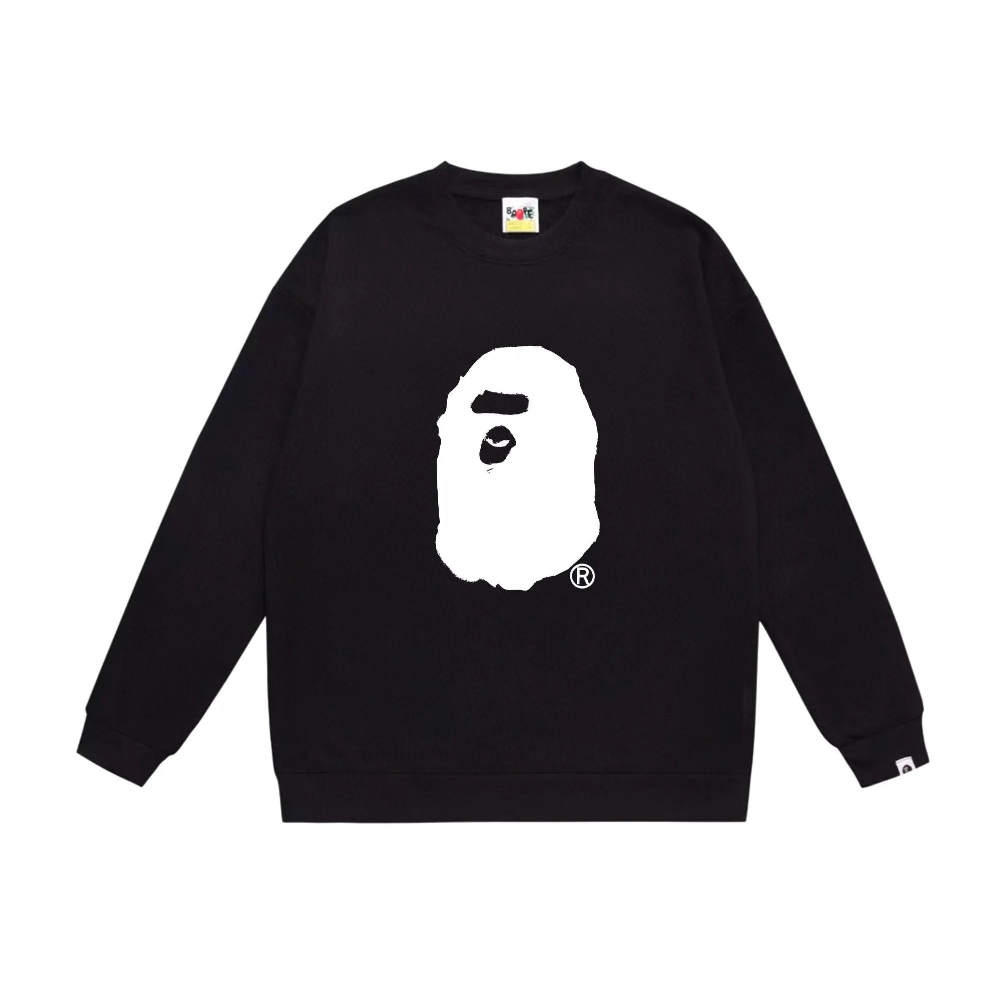 P170 model number SC568# terry 80 plus velvet 85 (top version) BAPE SS24 inkjet feeling ape head letter printed round neck sweatshirt Made of 350g large terry (drop shoulder large version) fabric, soft texture and no pilling Imported environmentally friendly printing glue The pattern is bright and three-dimensional Quality 💥Same style for men and women The upper body is fashionable Color: black white gray Size: S M L XL XXL