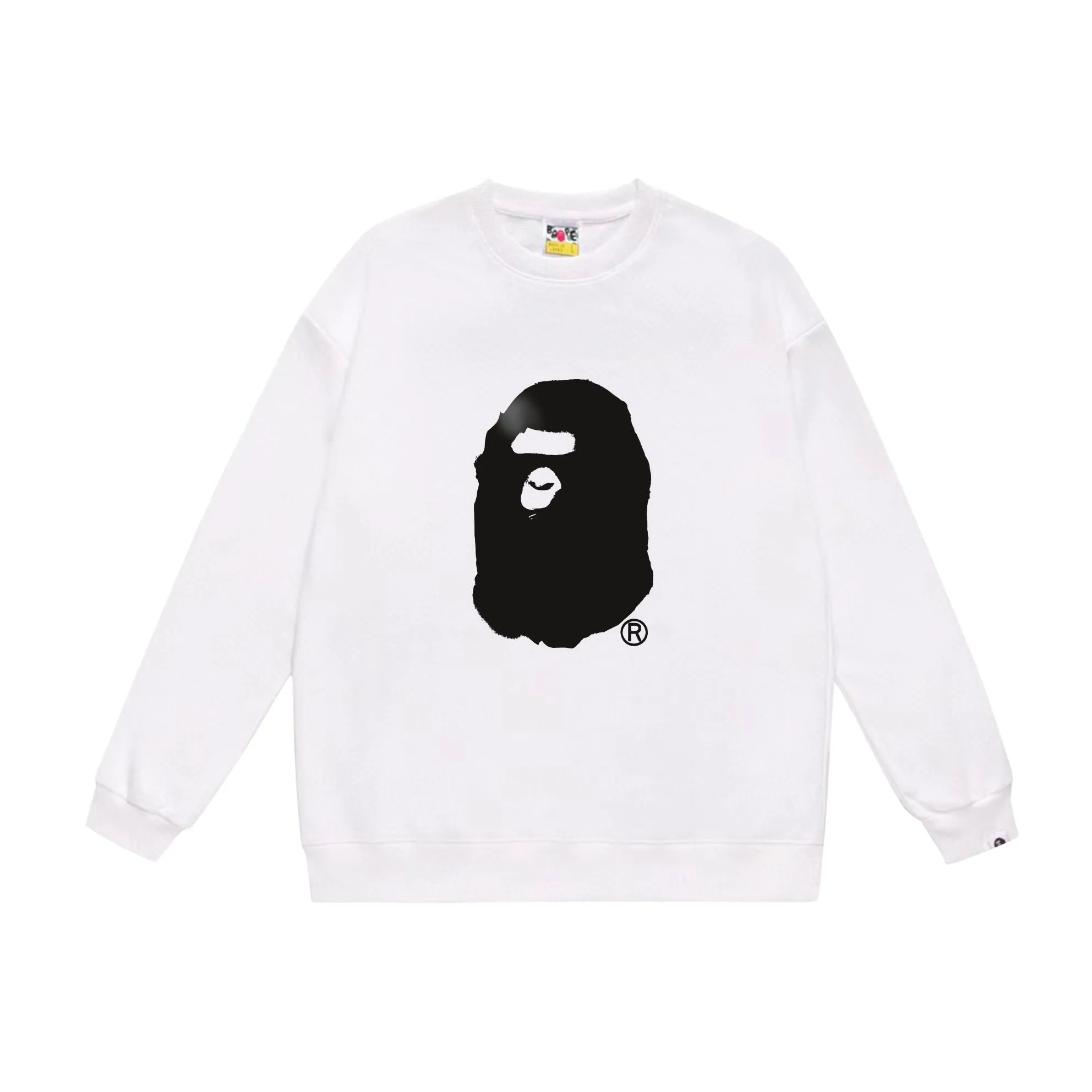 P170 model number SC568# terry 80 plus velvet 85 (top version) BAPE SS24 inkjet feeling ape head letter printed round neck sweatshirt Made of 350g large terry (drop shoulder large version) fabric, soft texture and no pilling Imported environmentally friendly printing glue The pattern is bright and three-dimensional Quality 💥Same style for men and women The upper body is fashionable Color: black white gray Size: S M L XL XXL