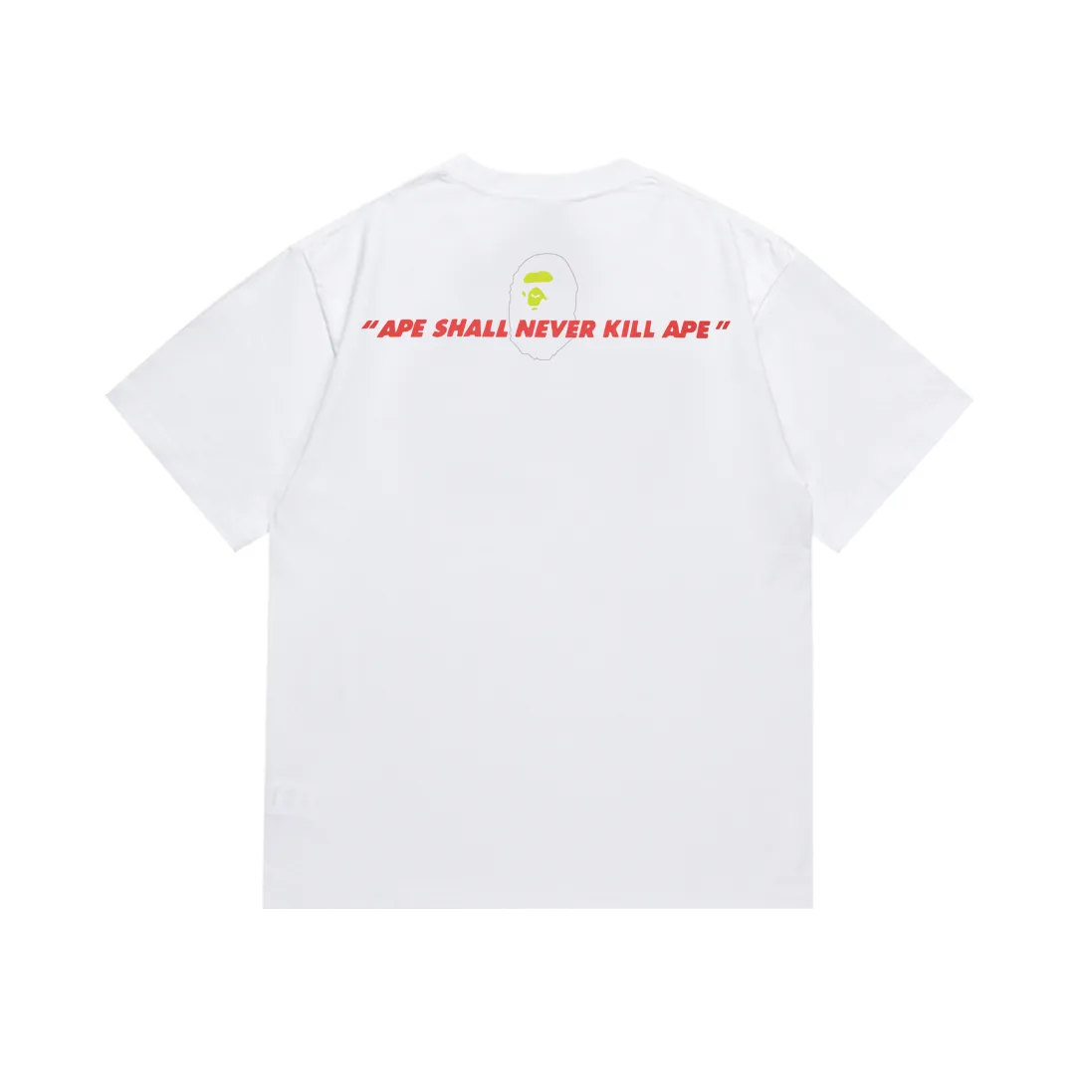 P110 SC024# (top version) BAPE camouflage ape head pattern contrast letter printed short-sleeved T-shirt Made of 260 grams of high-quality high-weave pure cotton fabric, double yarn combed, soft texture and no pilling Imported environmentally friendly printing glue The pattern is bright and three-dimensional Quality 💥Same style for men and women The upper body is trendy Color: Black White Size: S M L XL XXL