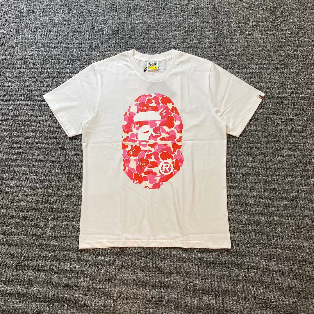 💰140 Bape Abc Blue Pink Green Camouflage Ape Man Reappearance 280g Couple Model: S-XXL [White Green Black Green White Blue Black Blue White Pink Black Pink]