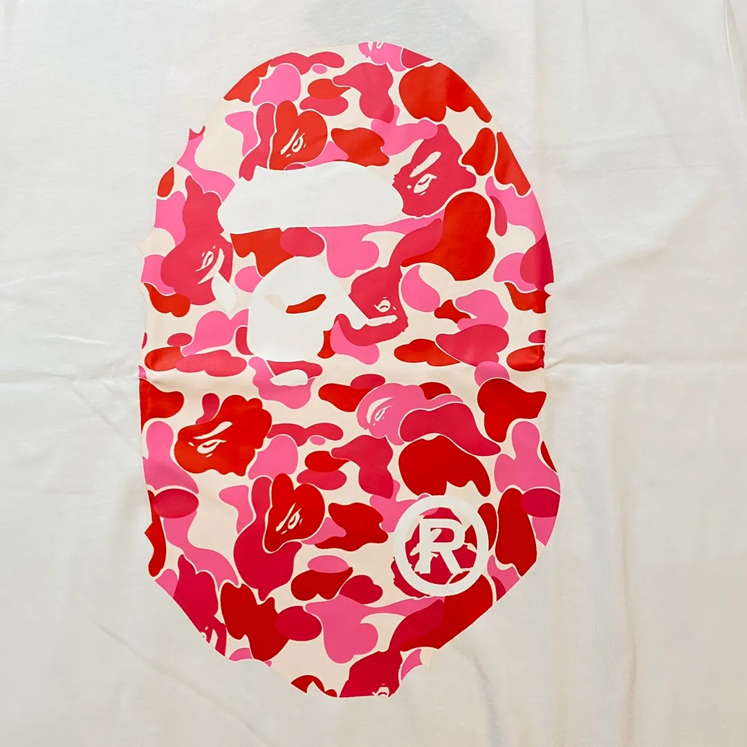 💰140 Bape Abc Blue Pink Green Camouflage Ape Man Reappearance 280g Couple Model: S-XXL [White Green Black Green White Blue Black Blue White Pink Black Pink]