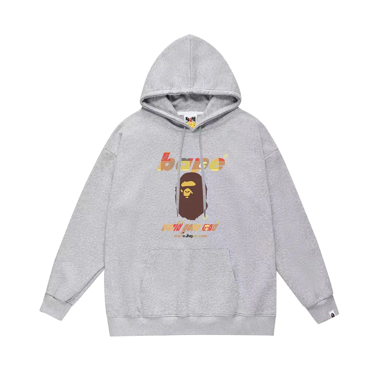 Model No. SC671#terry p160 plus velvet p180💰 (top version) BAPE ape-man head classic letter print hooded sweatshirt. Made of 380g large terry 430g silver fox velvet (drop shoulder large version) fabric. The texture is soft and non-pilling. Imported environmentally friendly printing glue. The pattern is bright and three-dimensional. Quality💥Same style for men and women. The upper body is trendy. Color: black white gray Size: S M L XL XXL
