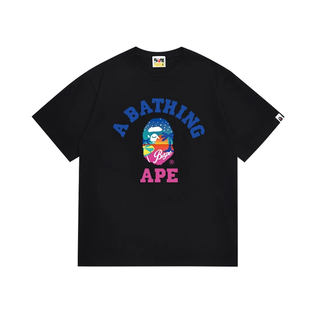 SC125#p110💰 (top version) BAPE ape head letter printed short-sleeved T-shirt Made of 260 grams of high-quality high-weave pure cotton fabric, double yarn combed, soft texture and no pilling Imported environmentally friendly printing glue, bright and three-dimensional pattern, quality 💥Same style for men and women, the upper body is fashionable Color: black white Size: S M L XL XXL