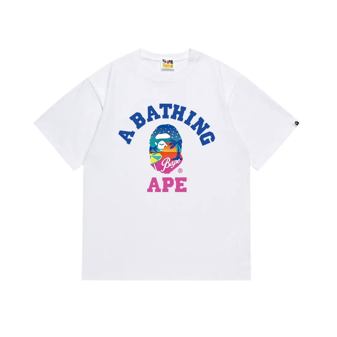 SC125#p110💰 (top version) BAPE ape head letter printed short-sleeved T-shirt Made of 260 grams of high-quality high-weave pure cotton fabric, double yarn combed, soft texture and no pilling Imported environmentally friendly printing glue, bright and three-dimensional pattern, quality 💥Same style for men and women, the upper body is fashionable Color: black white Size: S M L XL XXL