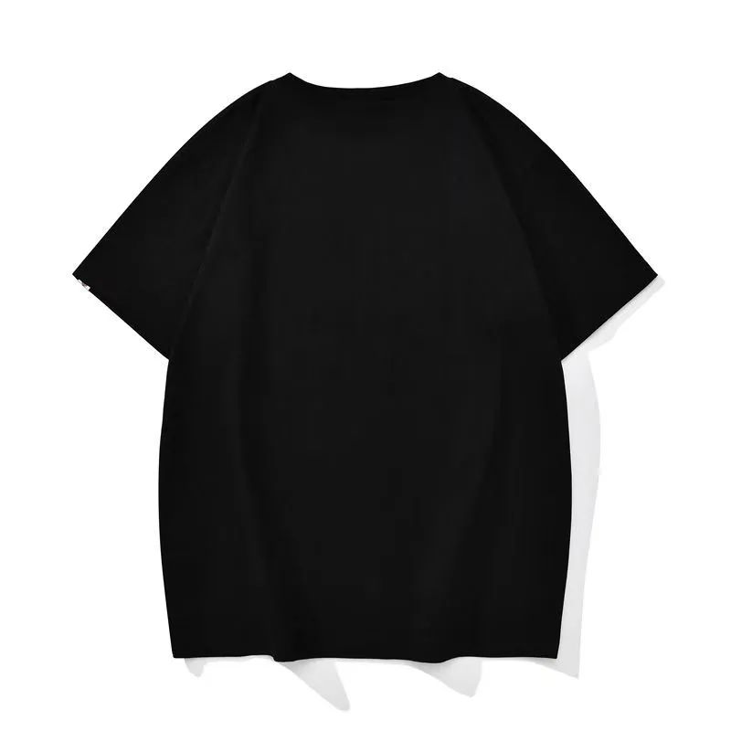 P110 001183 bape ape head print short-sleeved T-shirt, same style for men and women, size smlxlxxl, black and white