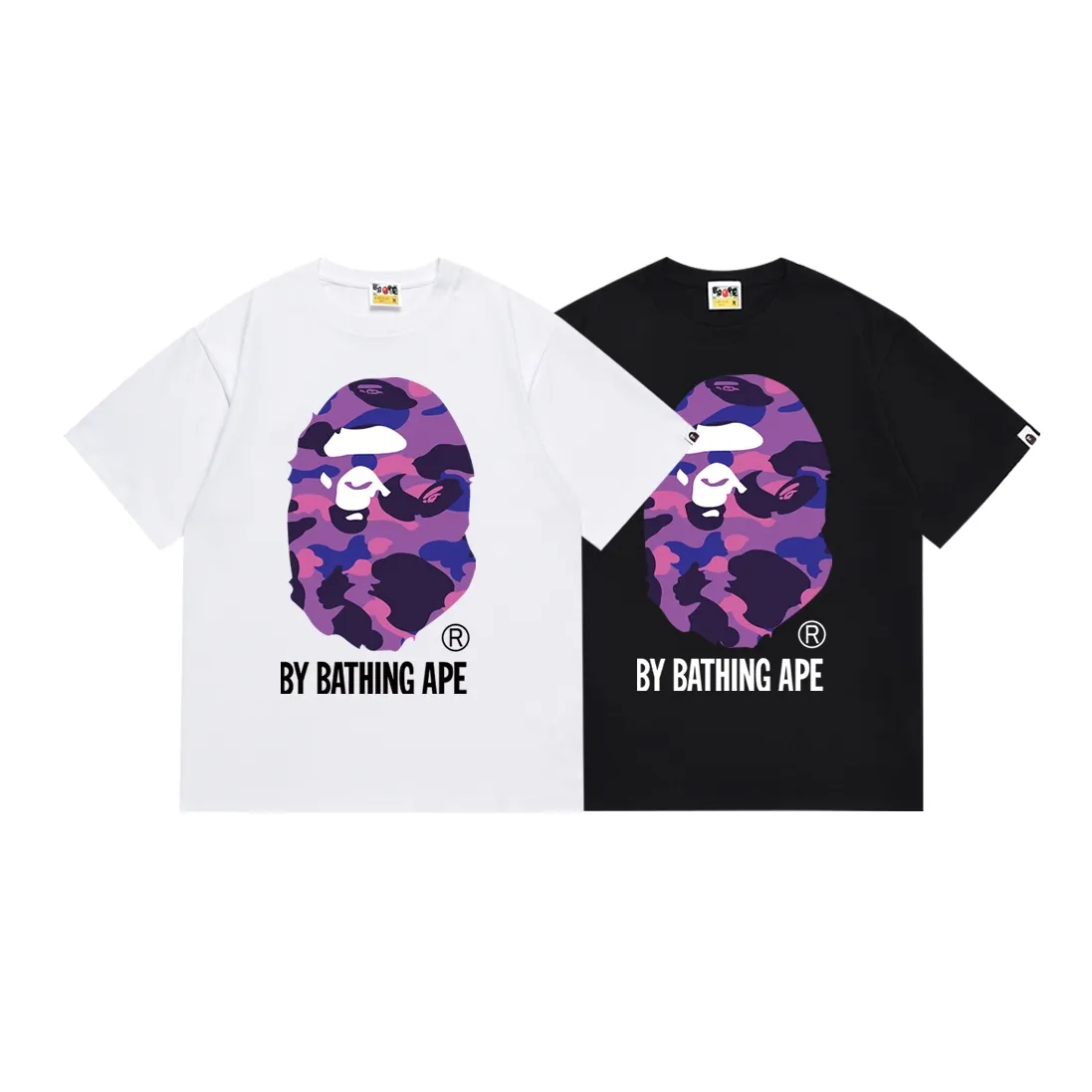 SC155#p110💰 (top version) BAPE multi-color ape head pattern printed short-sleeved T-shirt Made of 260 grams of high-quality high-weave pure cotton fabric, double yarn combed, soft texture and no pilling Imported environmentally friendly printing glue, bright and three-dimensional pattern, quality 💥Same style for men and women, the upper body is fashionable Color: black white Size: S M L XL XXL