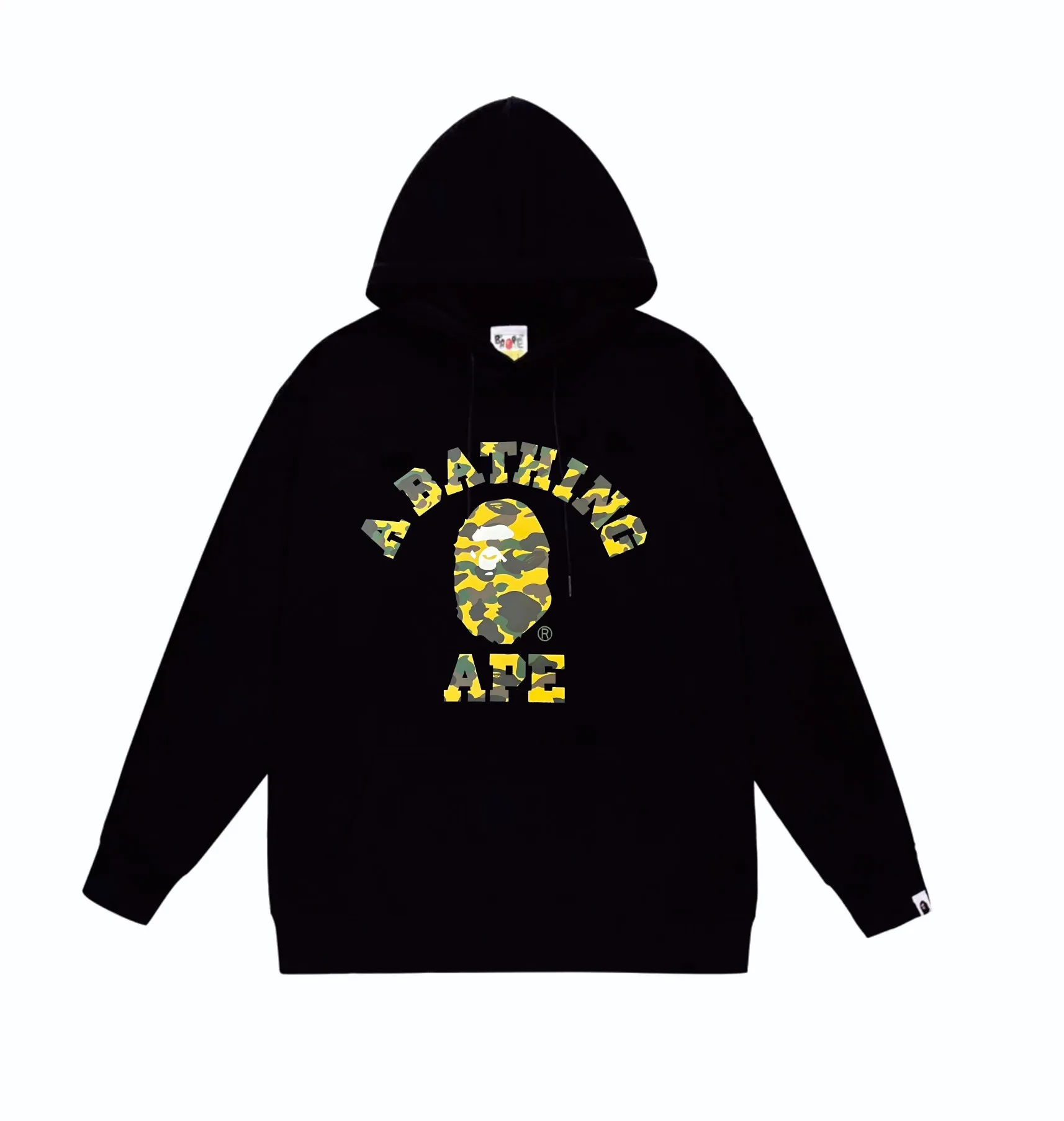 P160 model number SC849# terry 80 plus velvet 90 (top version) BAPE camouflage ape head letter print pattern hooded sweatshirt. Made of 380g large terry (drop shoulder large version) fabric, soft texture and no pilling. Imported environmentally friendly printing glue. Bright and three-dimensional pattern. Quality 💥Same style for men and women. The upper body is trendy. Color: black camouflage, white camouflage, gray camouflage, black and red, white and red, gray and red, black and blue, white and blue. Gray blue Black purple White purple Gray purple Black and yellow White and yellow Gray and yellow Size: S M L XL XXL